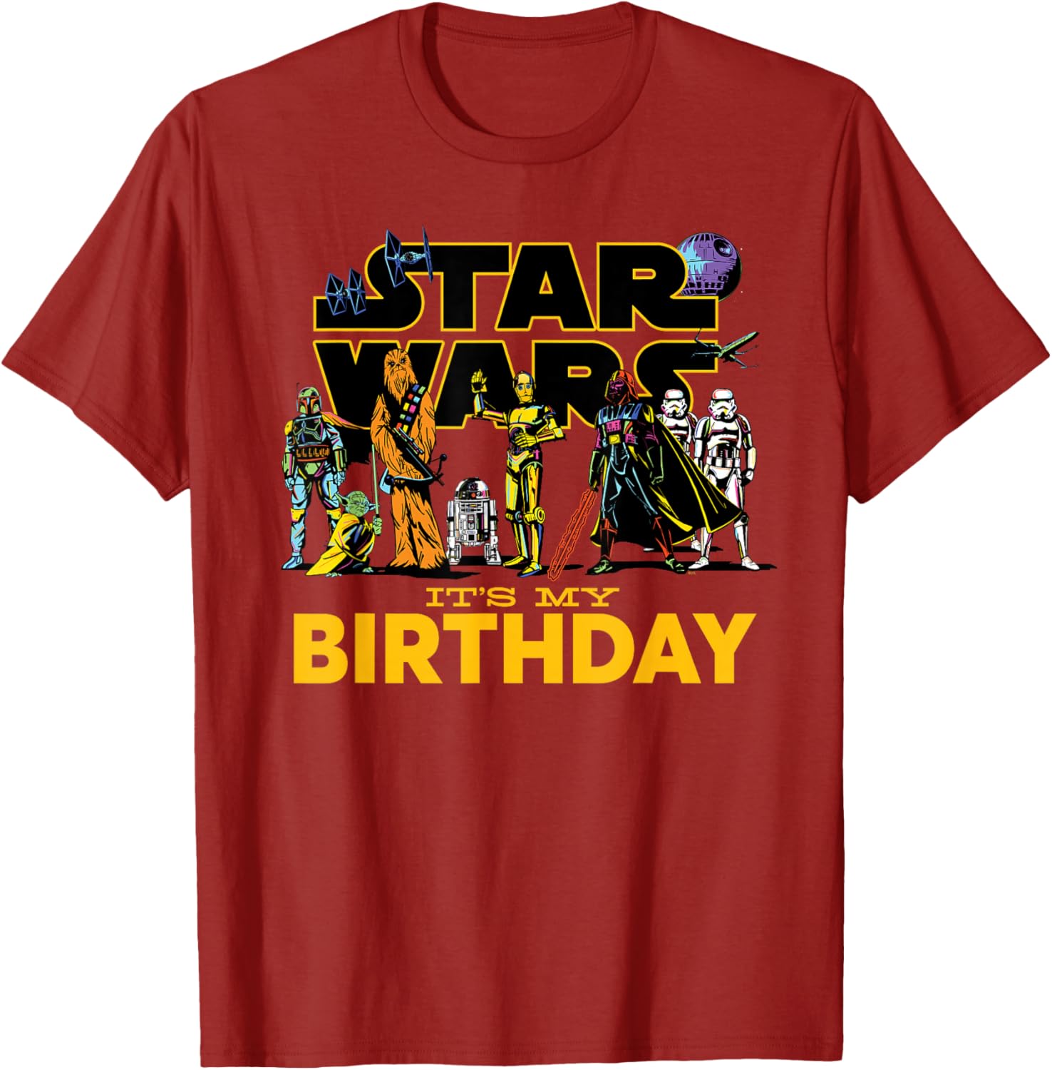 Star Wars Birthday T-Shirt for Kids Featuring Classic Characters Design - 22