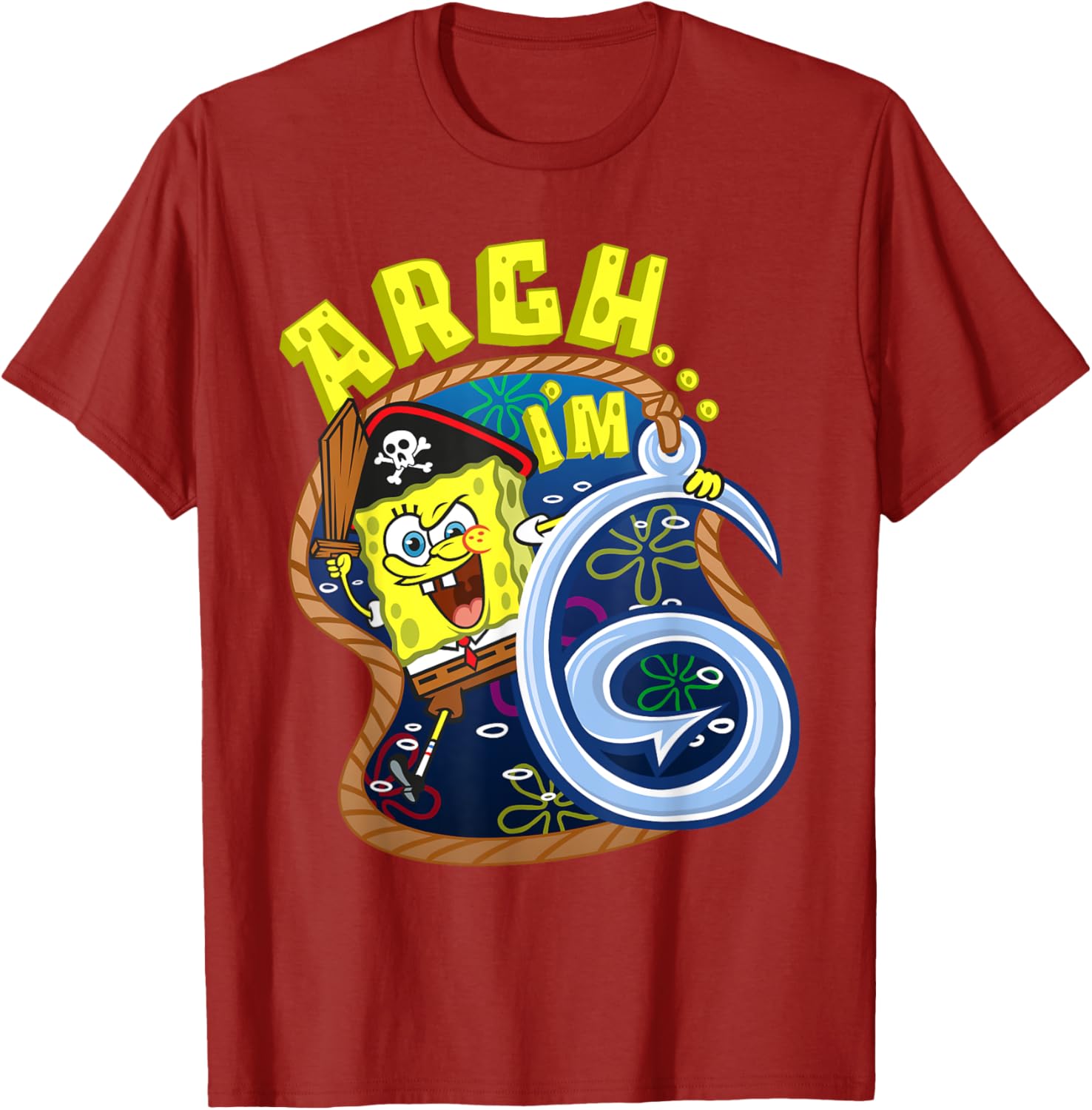 Mademark SpongeBob SquarePants Pirate Theme T-Shirt for 6th Birthday - 10