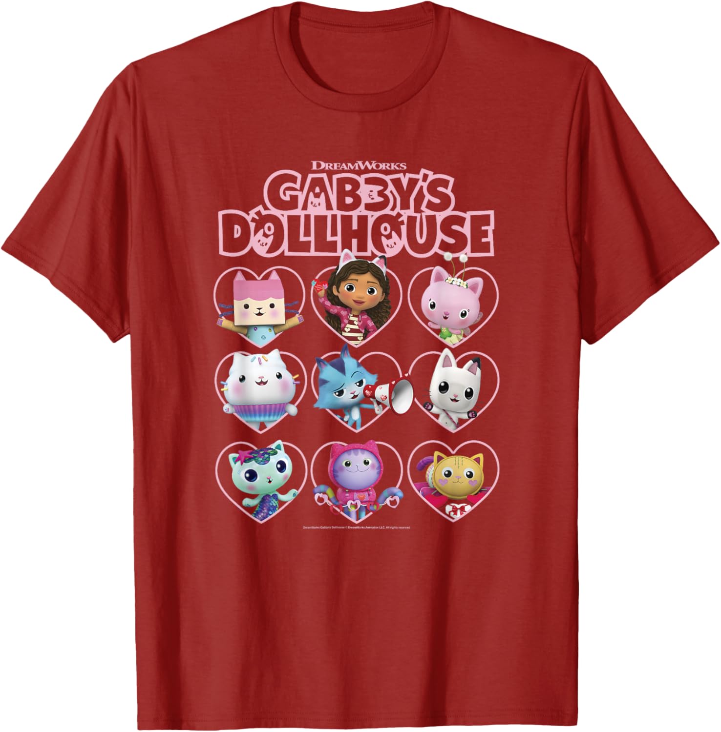 DreamWorks Gabby's Dollhouse Valentine's Day T-Shirt for Kids and Teens - 2