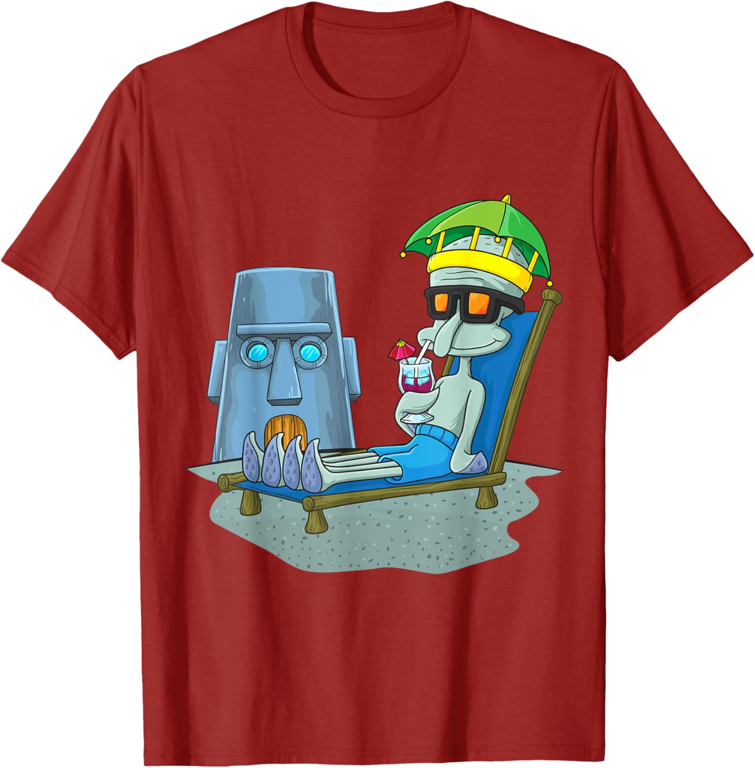 Mademark x SpongeBob SquarePants Squidward Sunbathing T-Shirt for Fans - 5