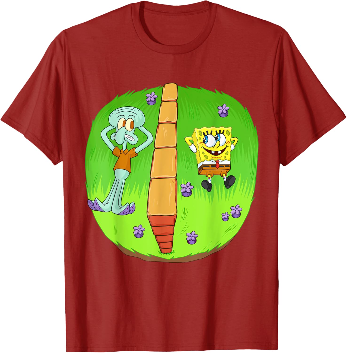 Mademark SpongeBob Squidward Wall In Between T-Shirt for Fun Style - 3