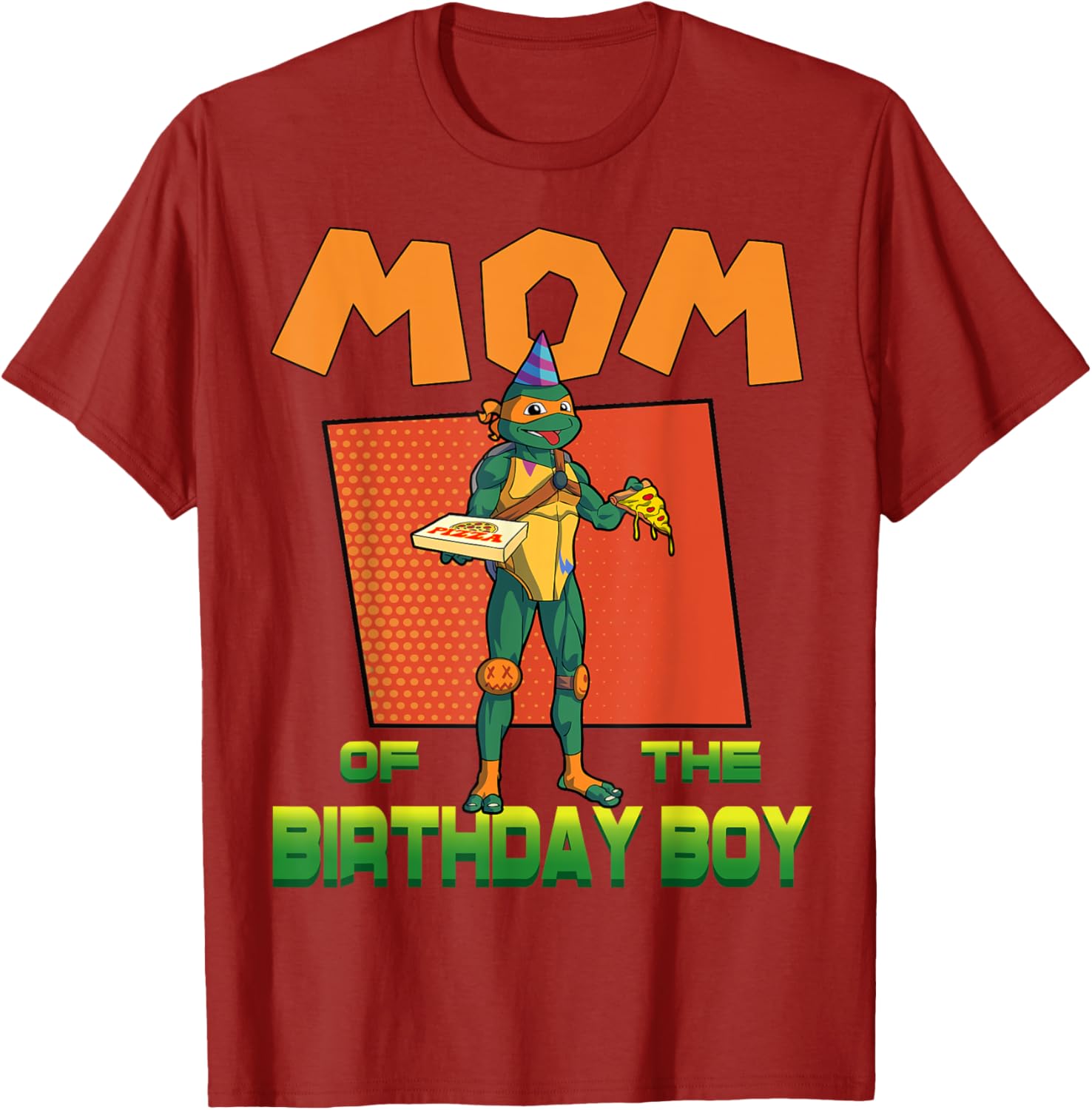 Mademark Teenage Mutant Ninja Turtles Mikey Birthday Pizza Party T-Shirt - 4