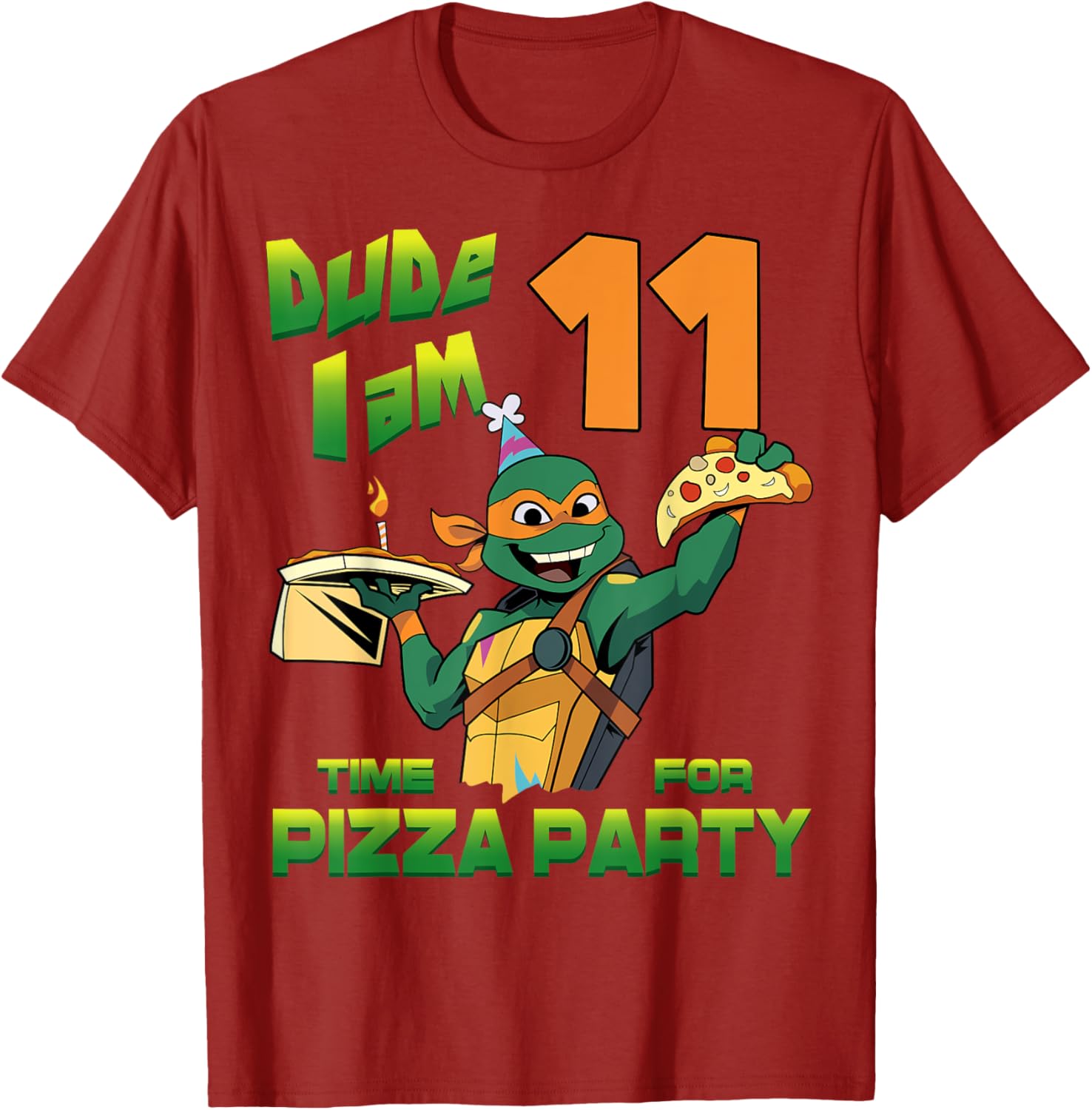 Mademark Teenage Mutant Ninja Turtles Mikey Pizza Birthday T-Shirt - 6