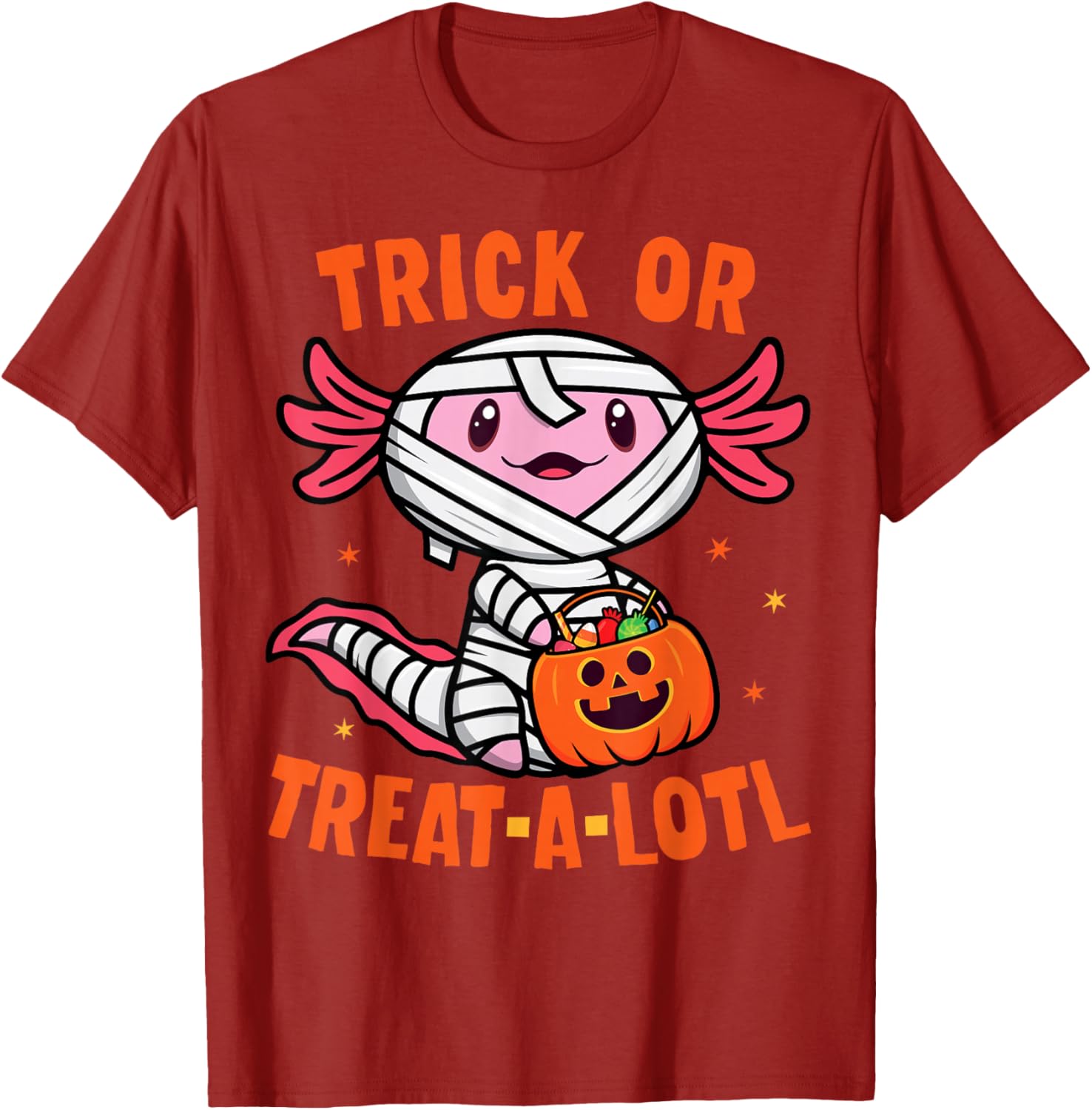 Trick or Treat Axolotl Halloween Costume T-Shirt for Toddlers and Kids - 1