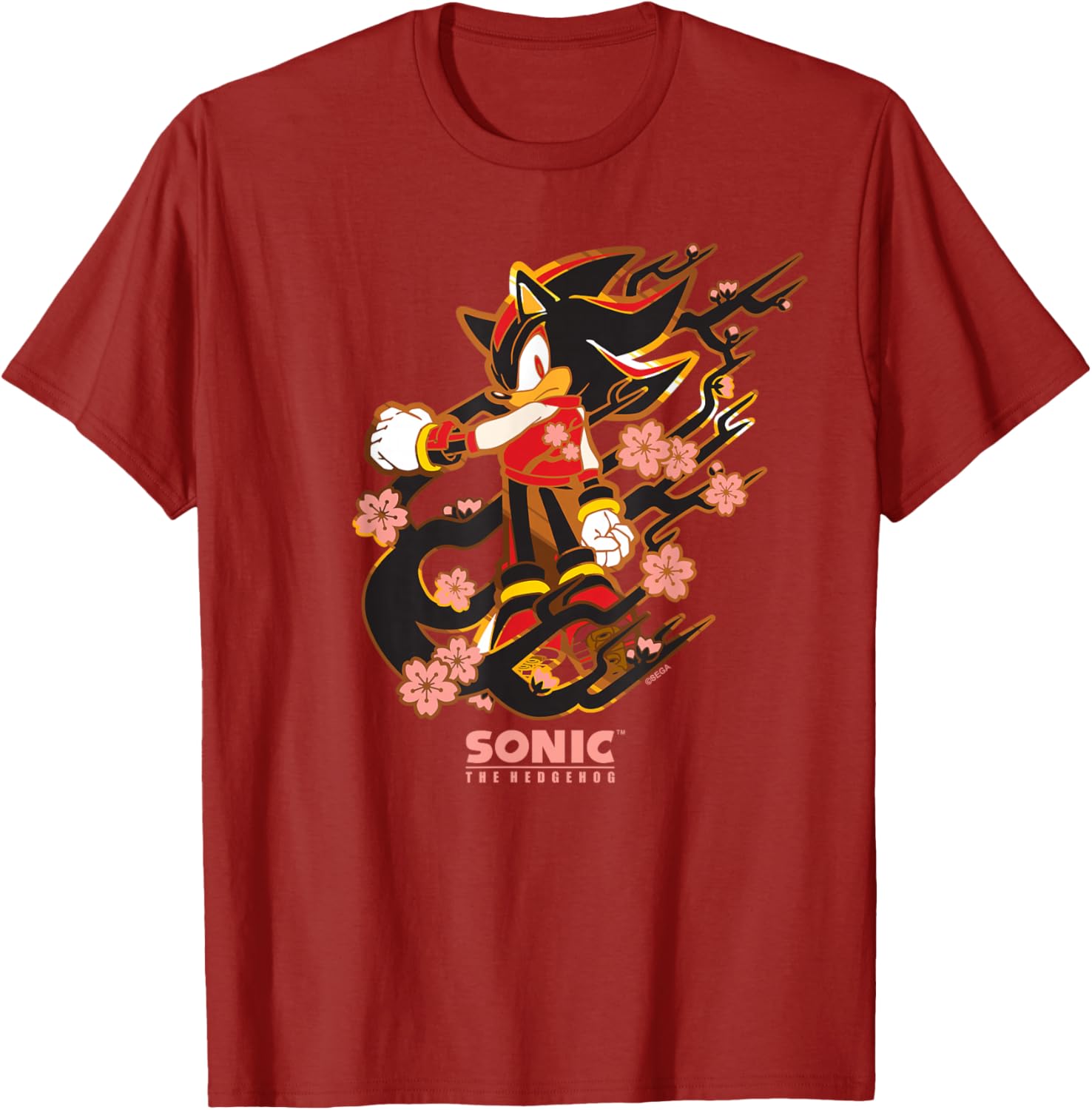 Sonic the Hedgehog Shadow T-Shirt with Cherry Blossoms Design - 10