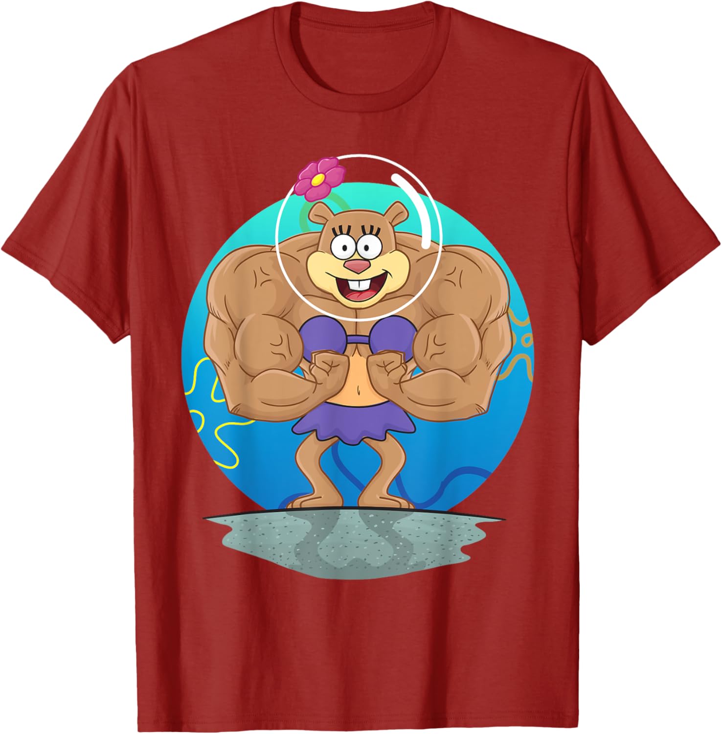 Mademark SpongeBob SquarePants Sandy Cheeks Muscle T-Shirt for Fans - 8