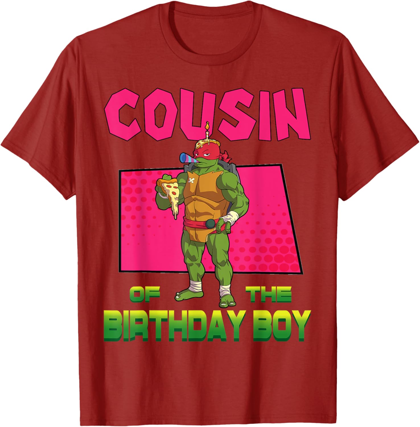 Mademark Teenage Mutant Ninja Turtles Raphael Birthday Pizza Party T-Shirt - 2