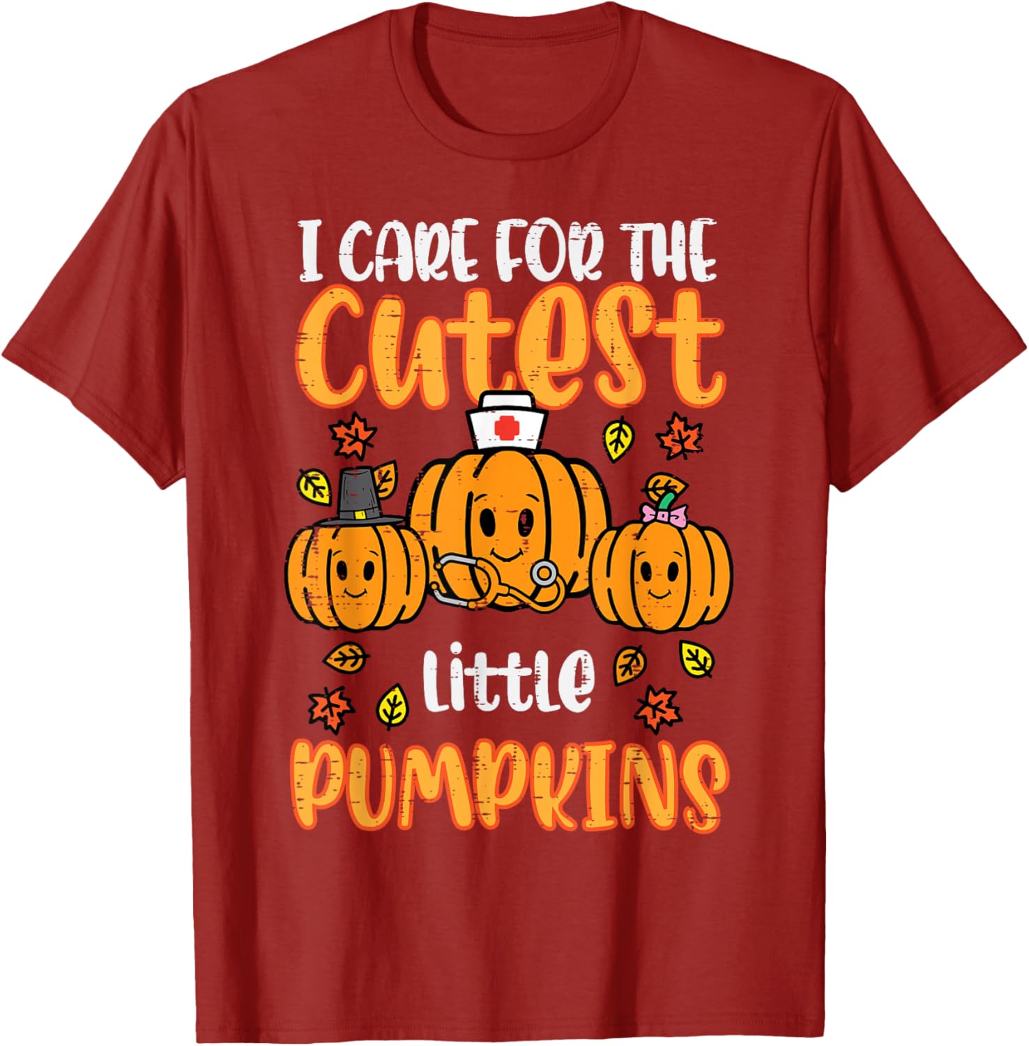 Festive Pumpkins Nurse Halloween Scrub Top for Fall and Thanksgiving Women - 1