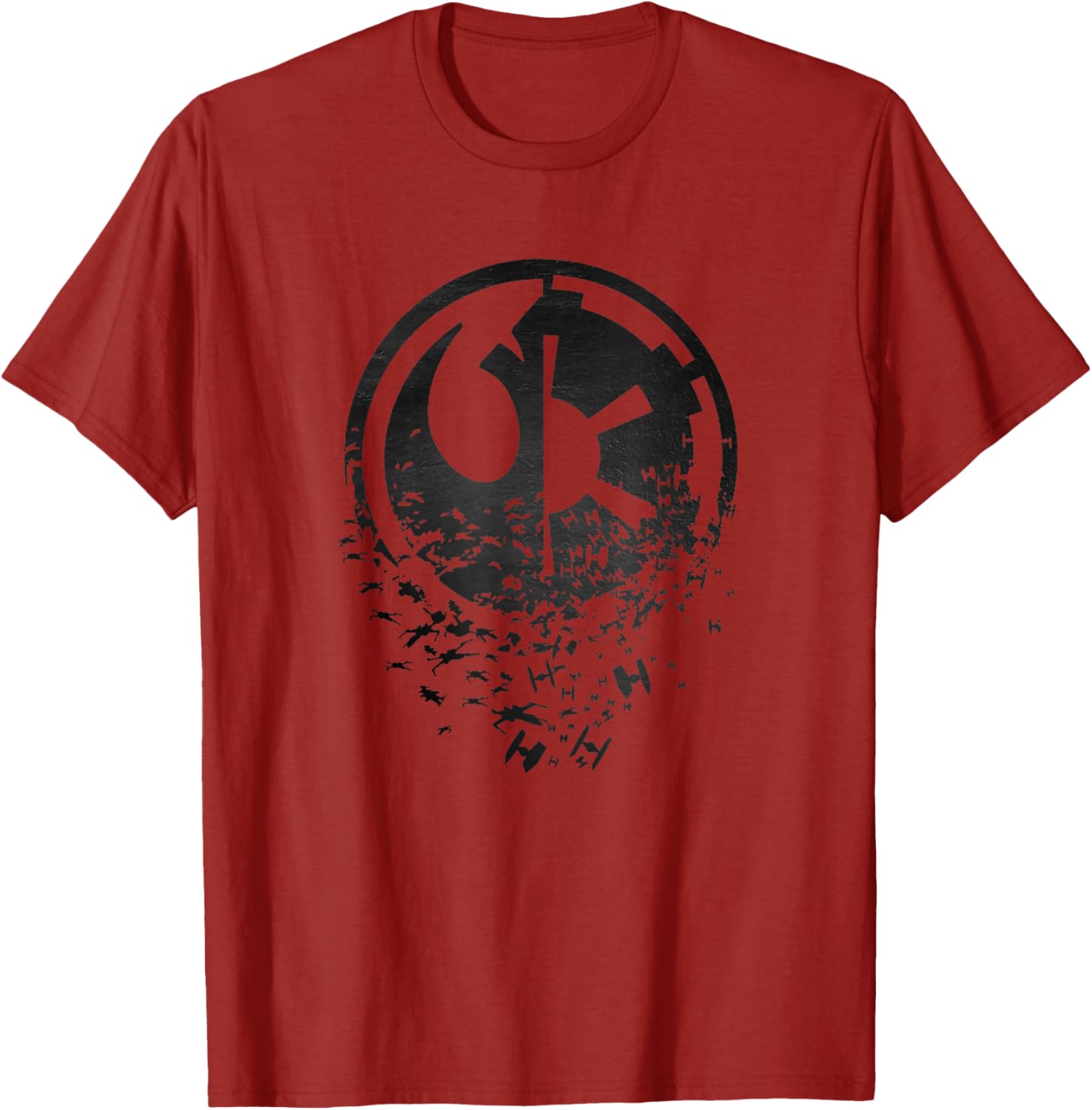 Star Wars Rebel Alliance versus Galactic Empire Split T-Shirt for Fans - 3