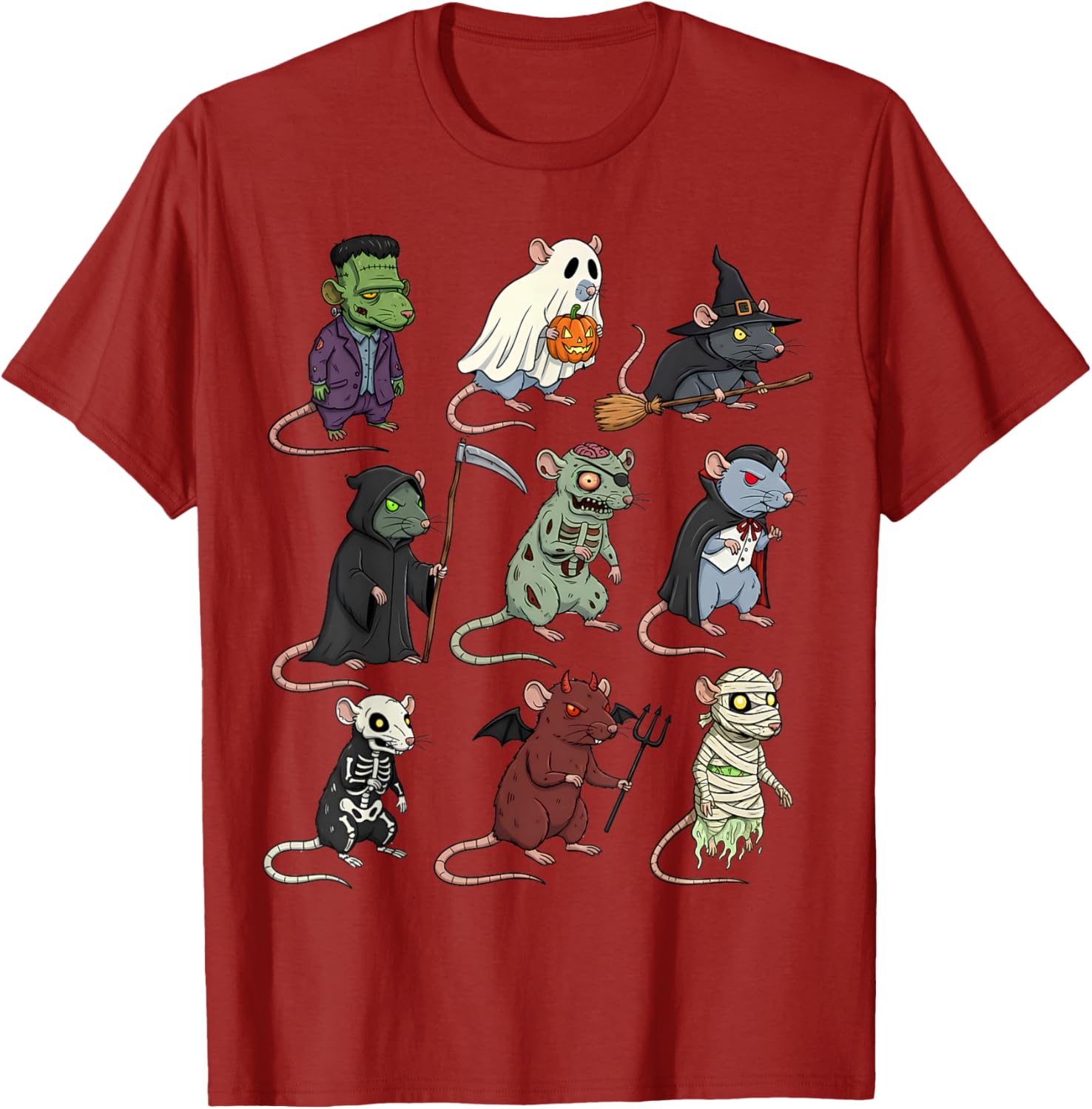Spooky Witch Zombie Rat Halloween T-Shirt for Boys and Girls - 10