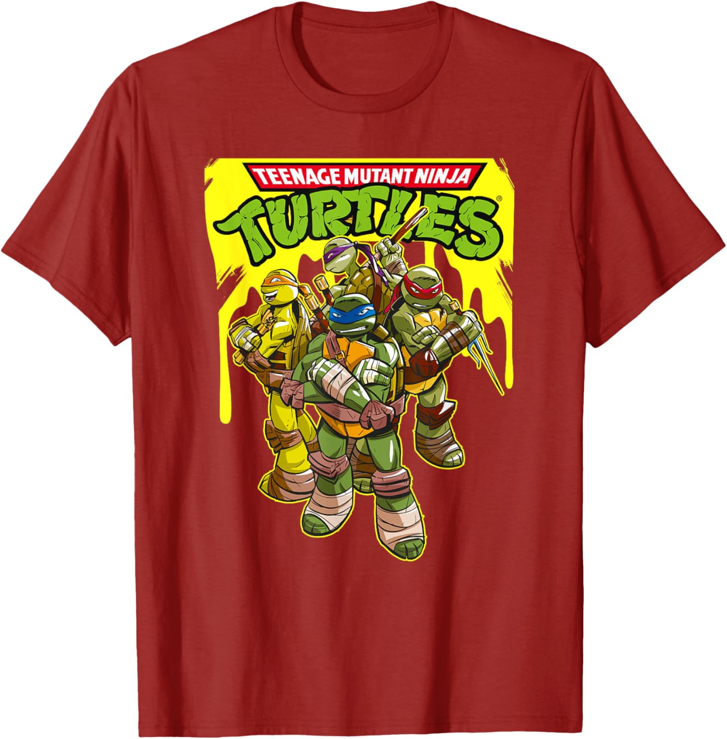 Mademark TMNT Yellow Splatter Paint T-Shirt for Fun Teenage Mutant Ninja Turtles Fans - 18