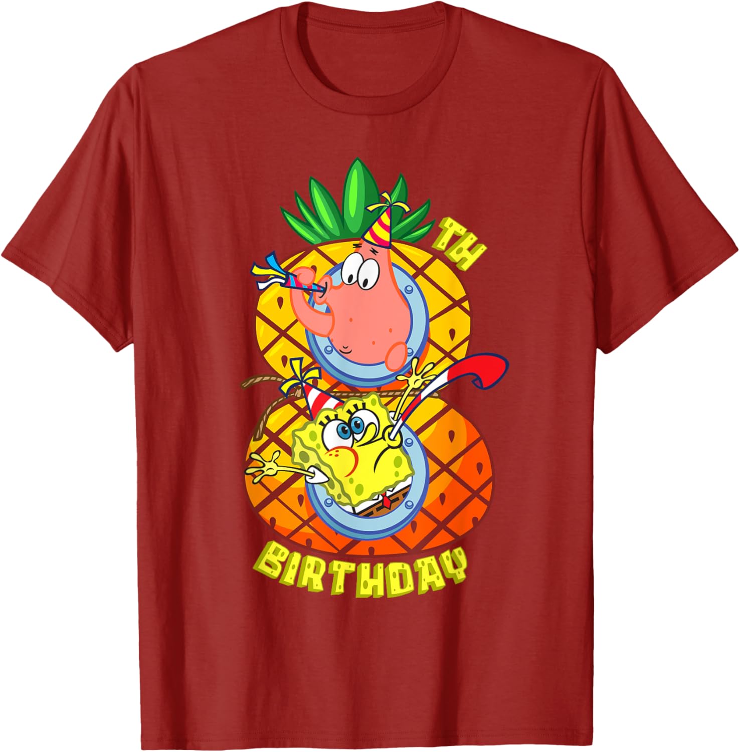 SpongeBob Patrick 8th Birthday Boy T-Shirt Fun Pineapple Design - 18