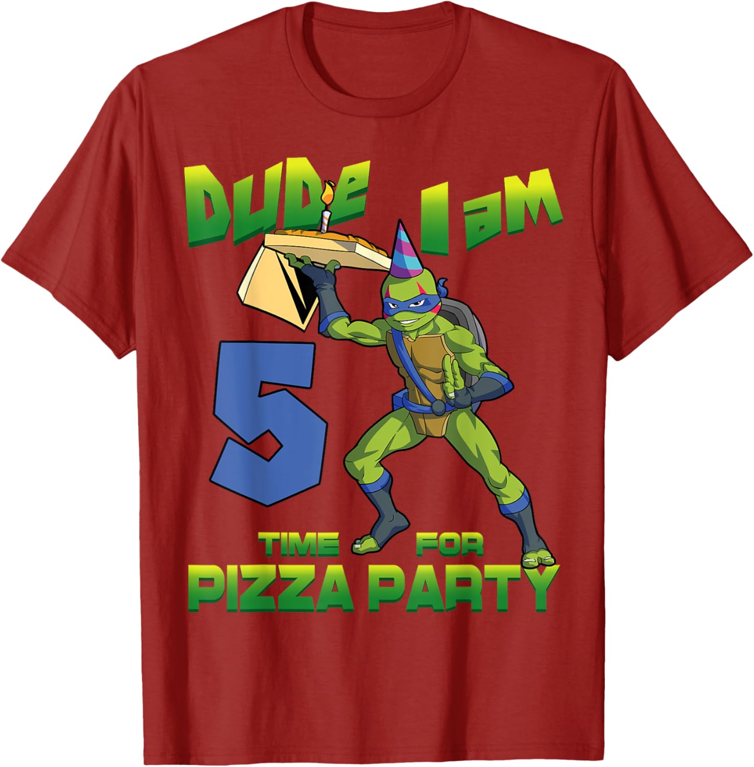 Mademark Teenage Mutant Ninja Turtles Leo Pizza Birthday T-Shirt for Kids - 17