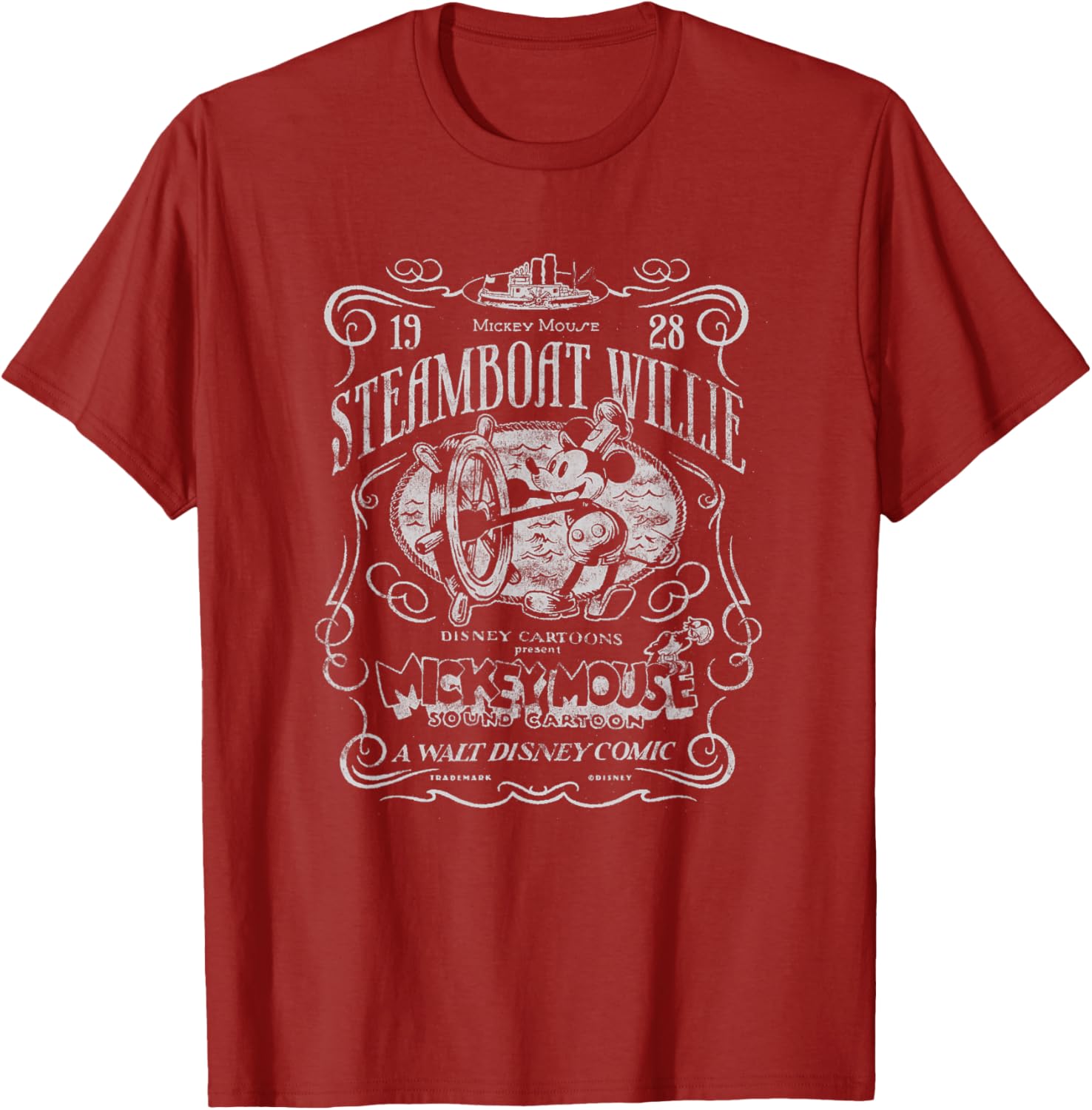 Disney 100 Mickey Mouse Steamboat Willie Tribute T-Shirt for Fans - 3