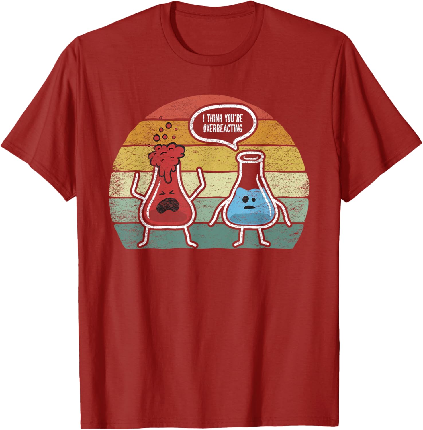 Vintage Nerd Chemistry T-Shirt I Think You're Overreacting Fun Design - 6