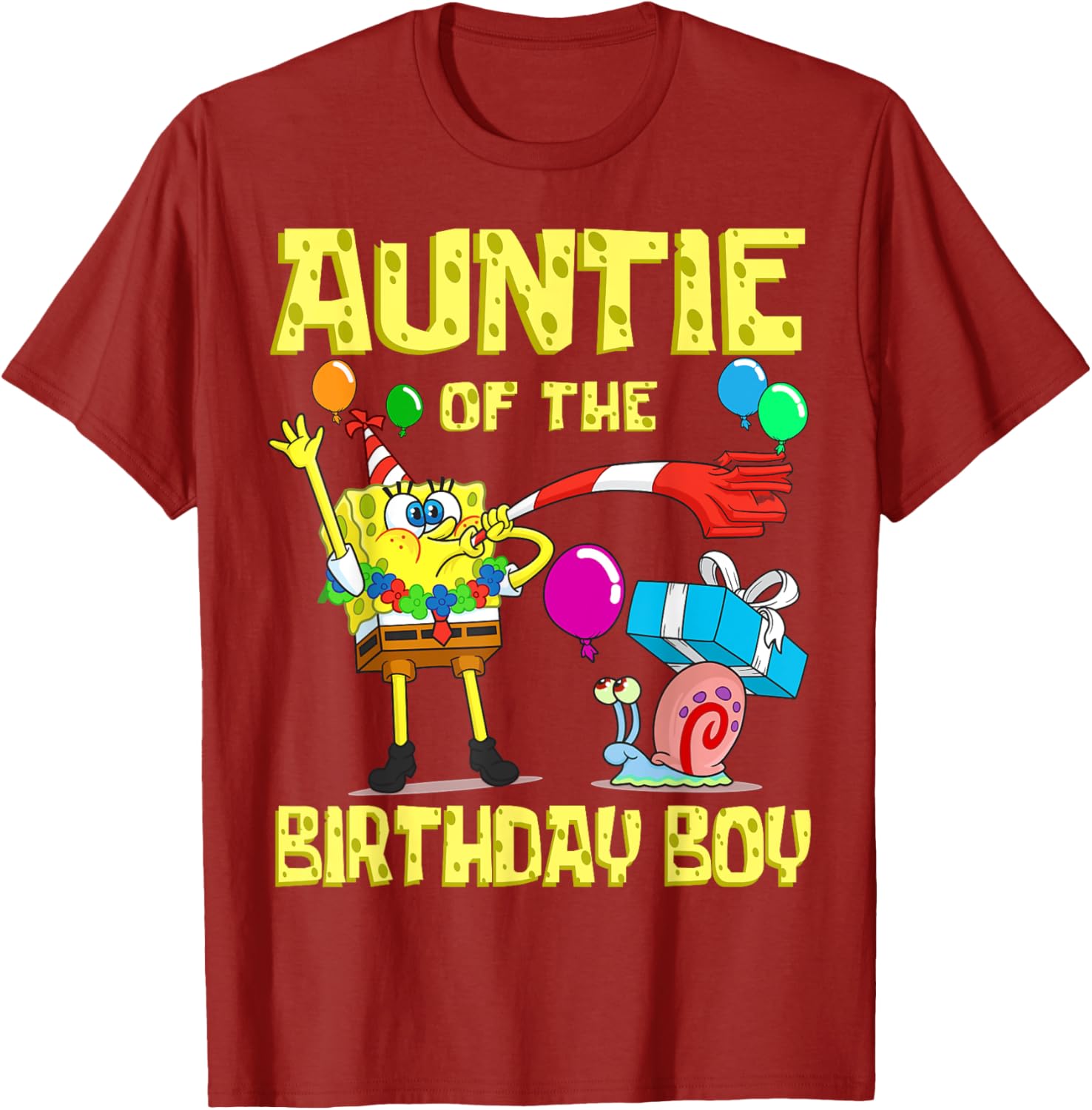Mademark SpongeBob Birthday Boy Auntie Theme T-Shirt Fun Party Apparel - 13