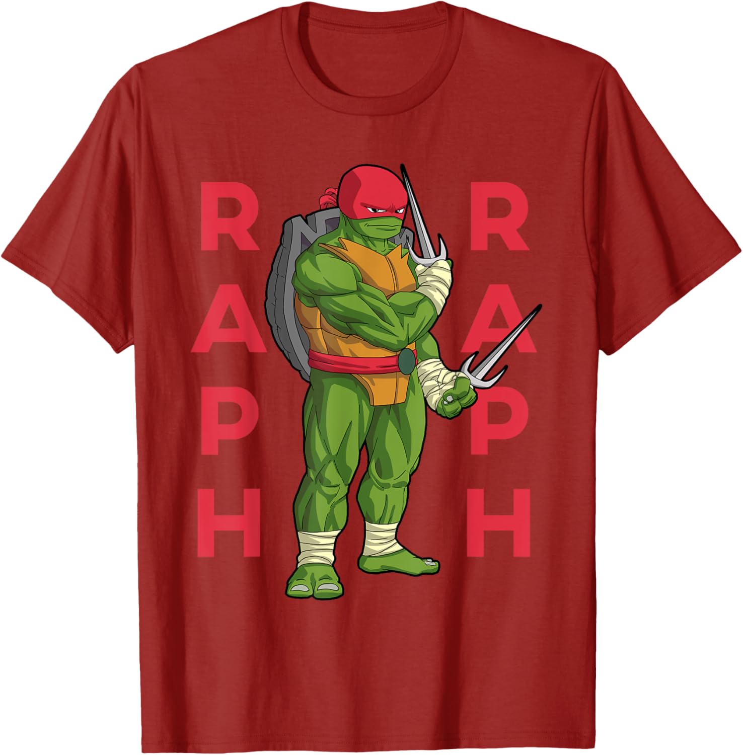 Raphael TMNT Sai Jutsu T-Shirt in Action Pose - Stylish Apparel for Fans - 8