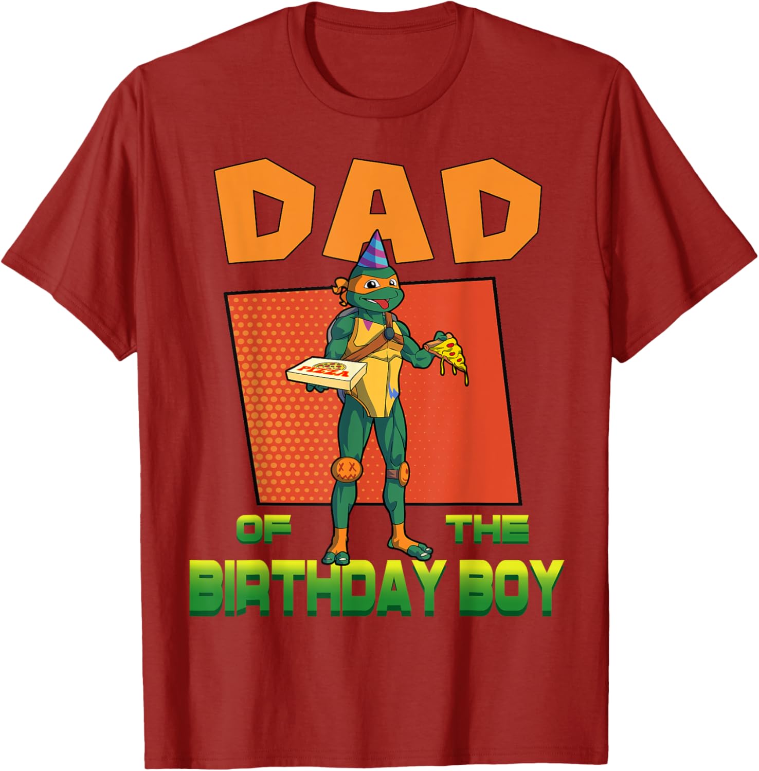 Mikey Daddy of the Birthday Boy Pizza T-Shirt for TMNT Fans - 4