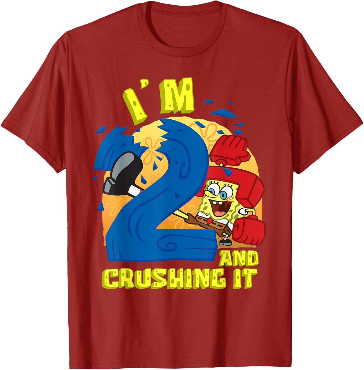 SpongeBob SquarePants 2nd Birthday Gift Crushing It T-Shirt for Kids - 10