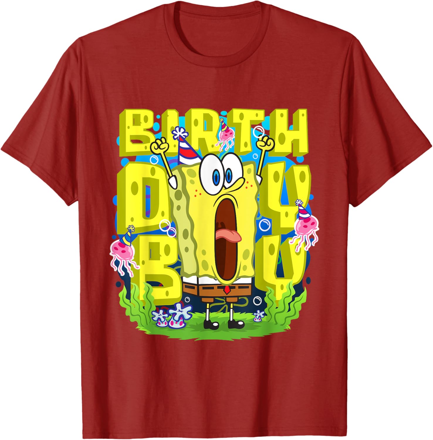 Mademark SpongeBob SquarePants Birthday Boy Funny T-Shirt for Kids - 9