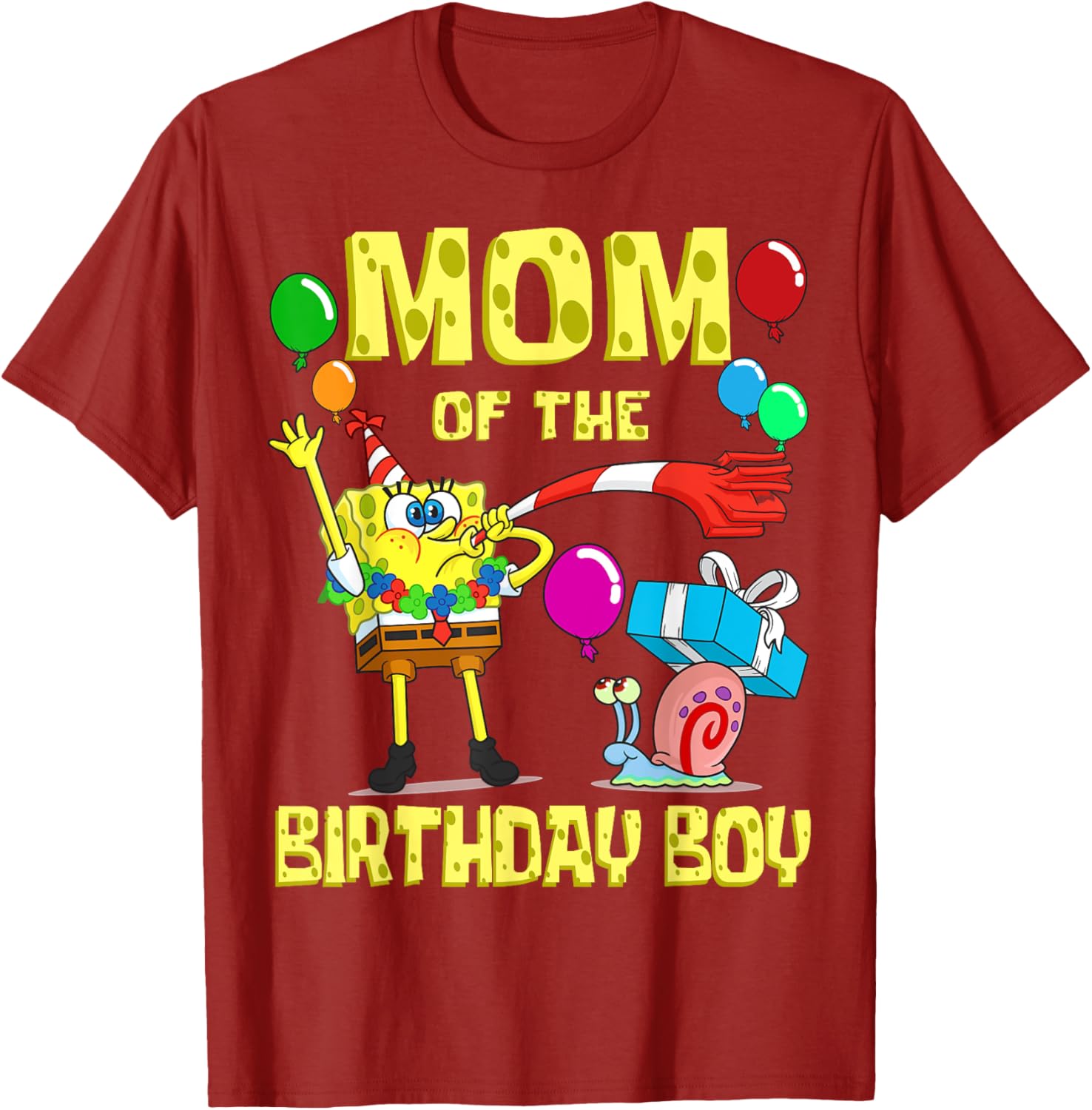 SpongeBob Mommy of the Birthday Boy Party T-Shirt for Fun Celebrations - 6