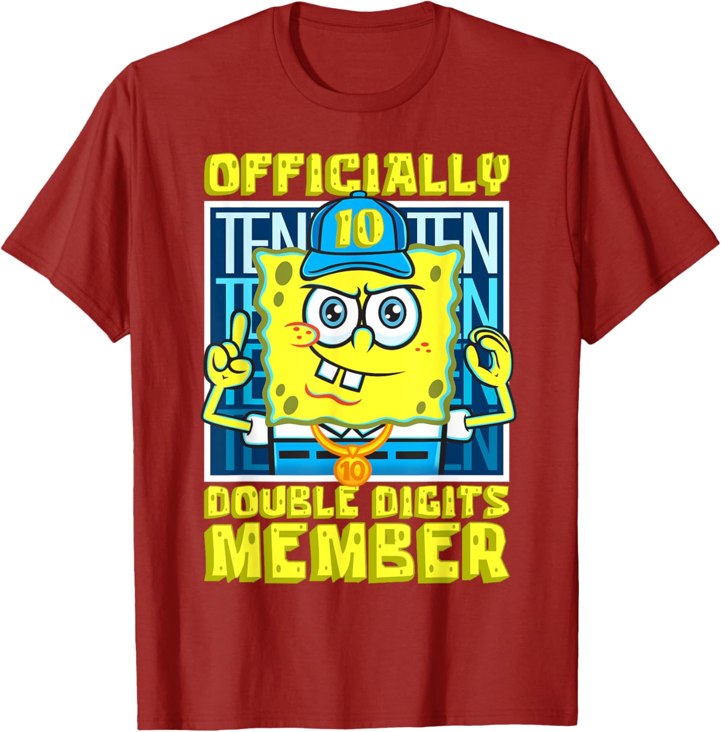 Mademark SpongeBob SquarePants Boys 10th Birthday T-Shirt Fun Style - 3