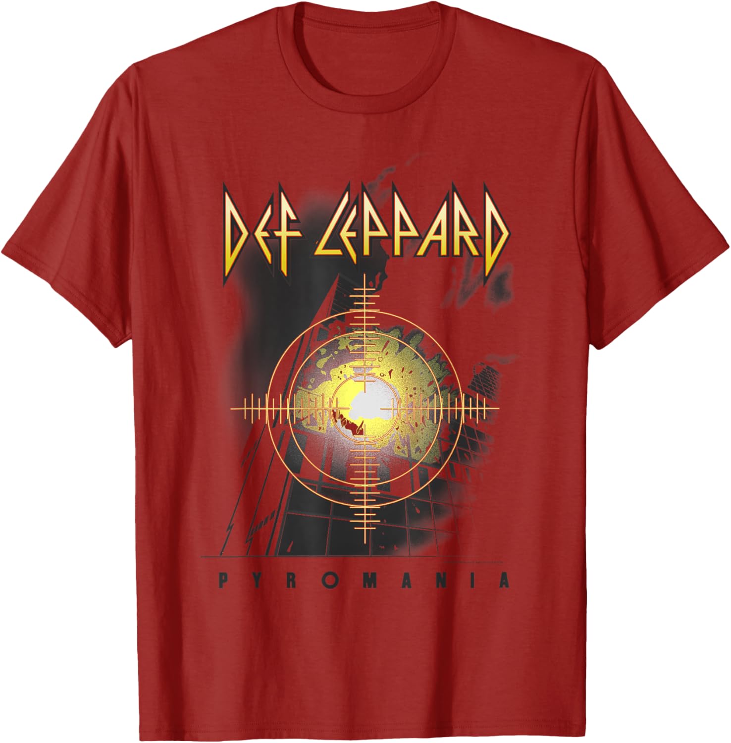 Def Leppard Pyro T-Shirt for Adults - Red Unisex Short Sleeve Small - 2