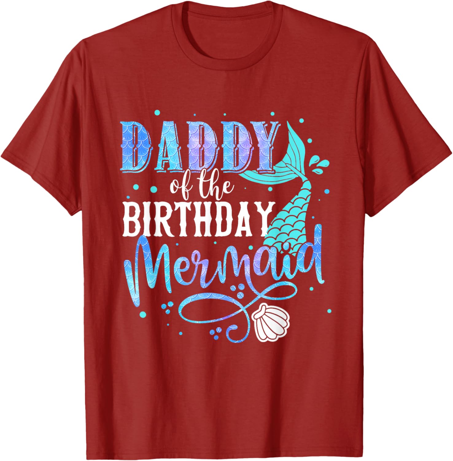 Daddy of the Birthday Mermaid Family Matching Papa T-Shirt for Dads - 8
