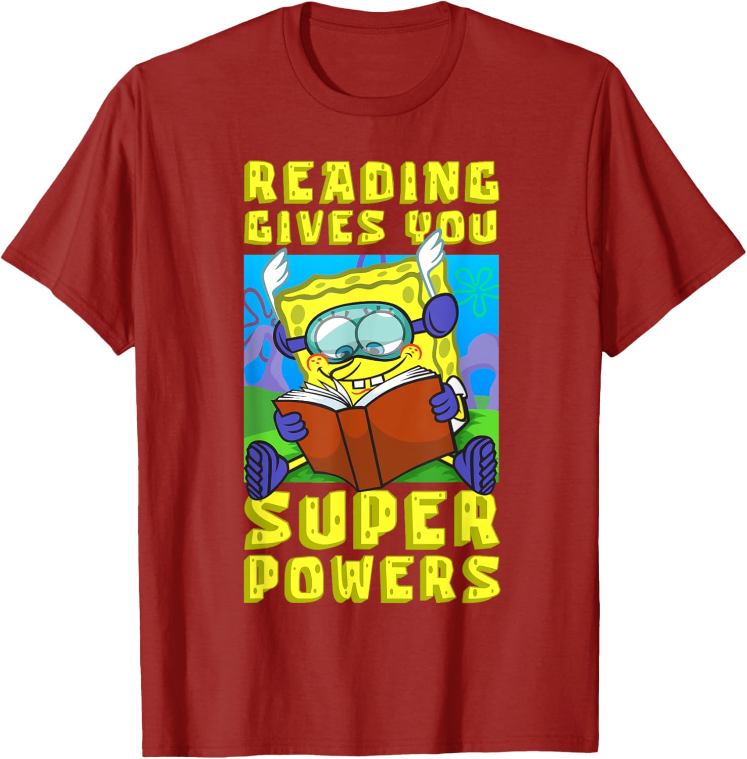 Mademark SpongeBob SquarePants Super Powers Reading T-Shirt for Kids - 13