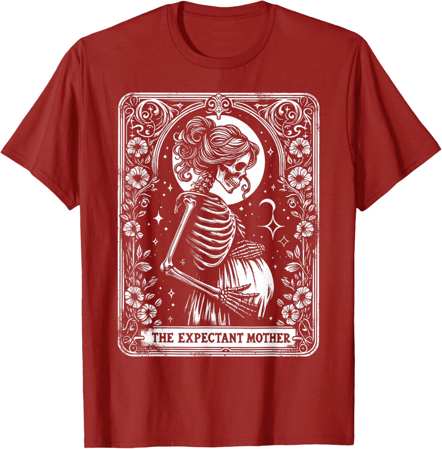 Skeleton Expectant Mother Tarot Card Pregnancy Announcement T-Shirt - 9