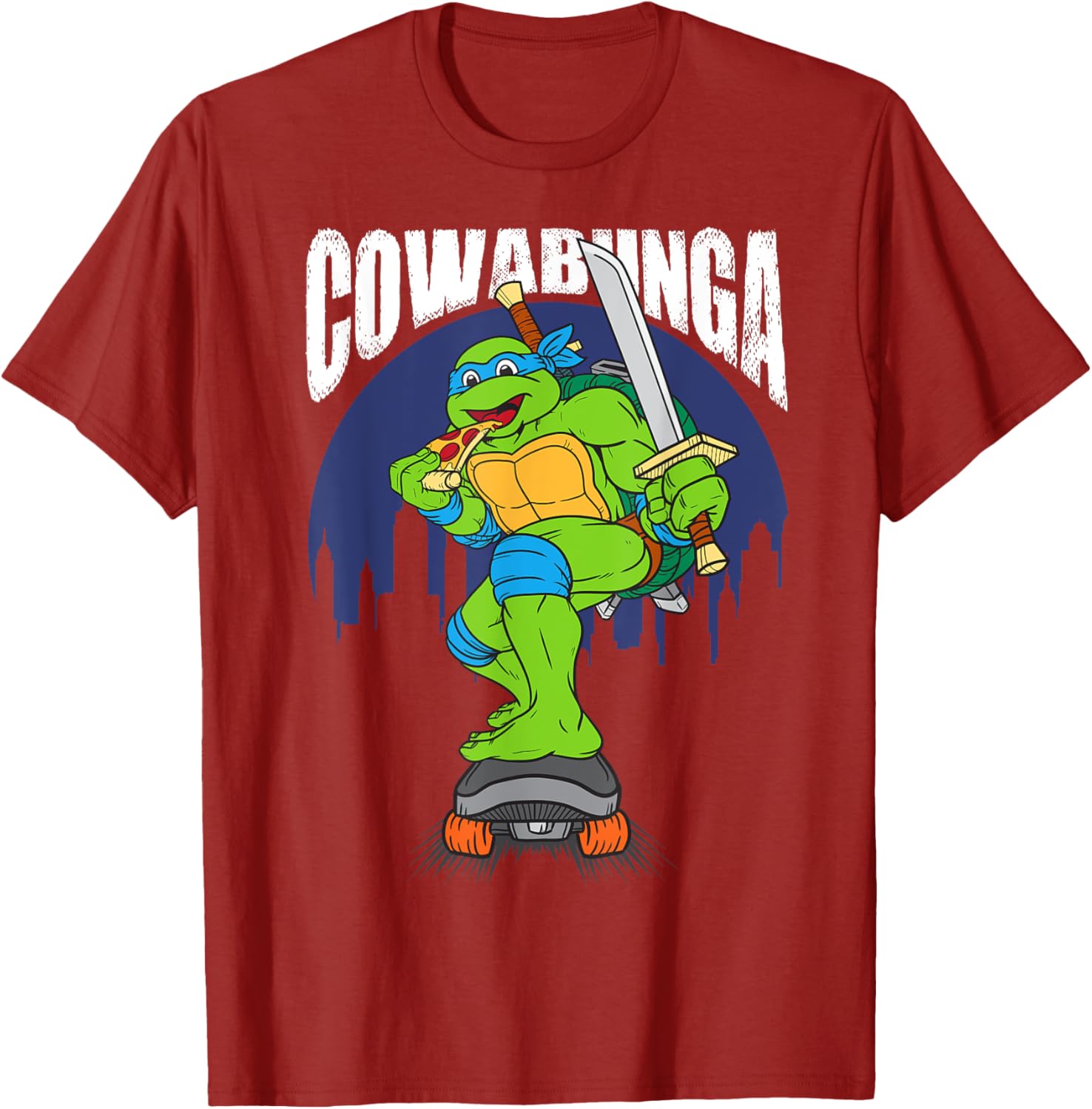 Cowabunga Leonardo on Skates T-Shirt - Fun Teenage Mutant Ninja Turtles Gear - 26