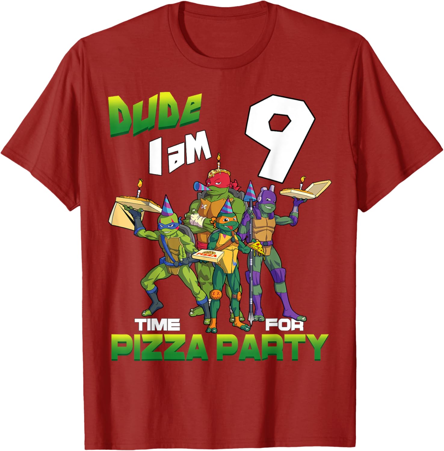 Mademark Teenage Mutant Ninja Turtles Pizza Party T-Shirt for 9-Year-Olds - 18