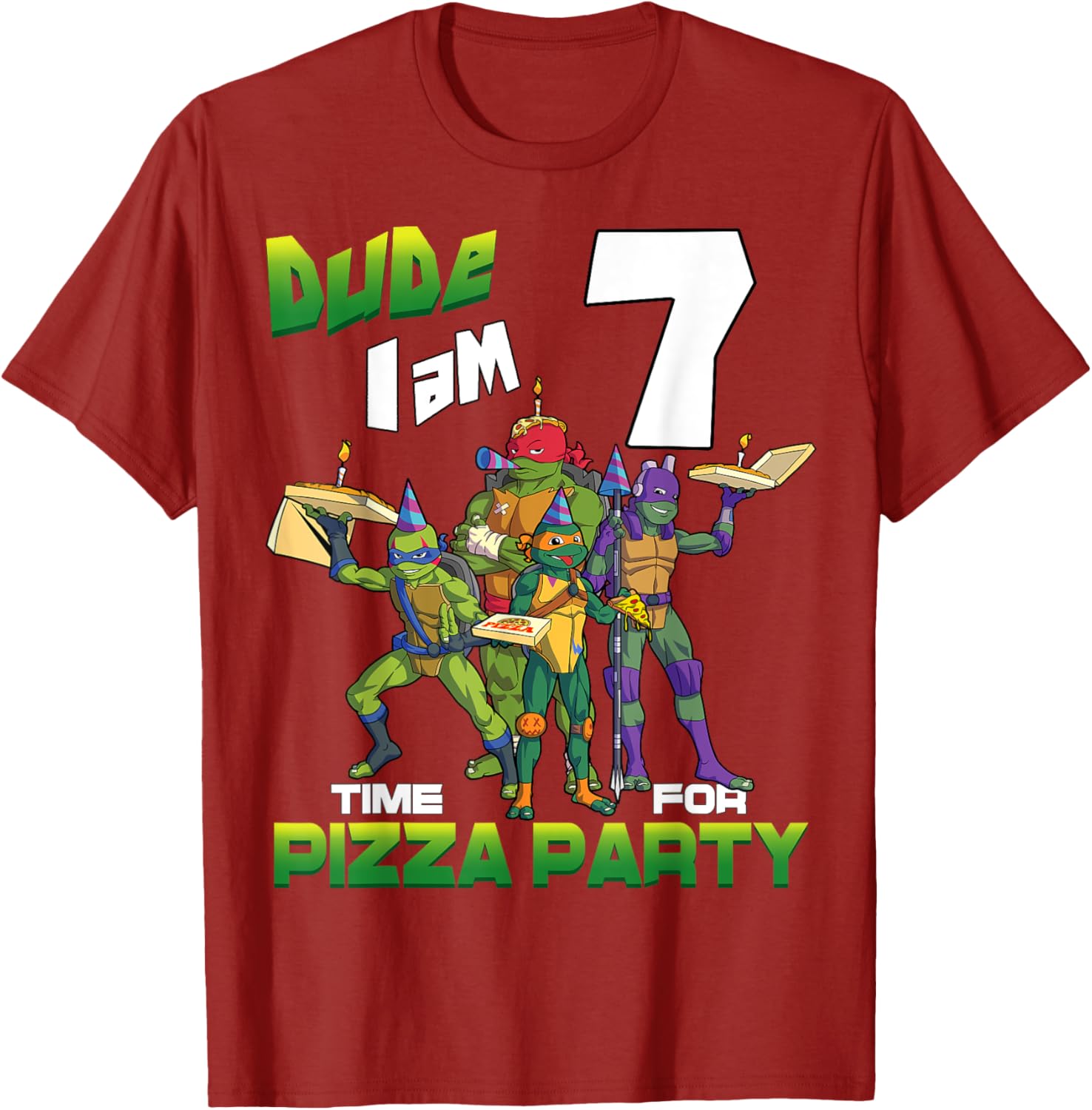Mademark Teenage Mutant Ninja Turtles Pizza Party T-Shirt for 7 Year Olds - 4