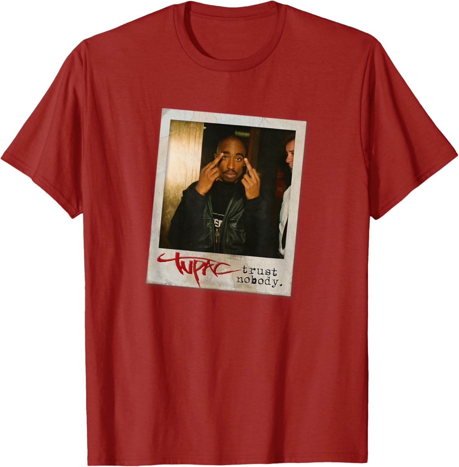 Tupac Shakur Trust Nobody Photo T-Shirt Unisex Short Sleeve Black Small - 3