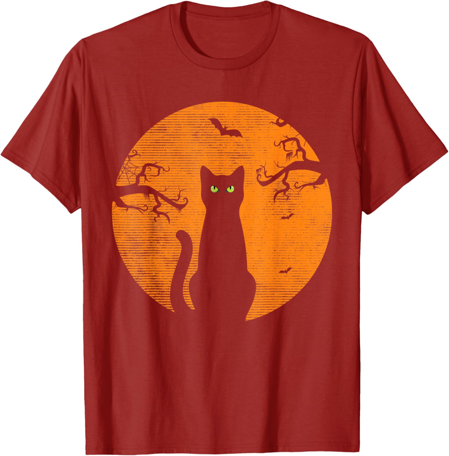 Vintage Scary Christmas Cat T-Shirt Retro Black Cat Moon Design - 16
