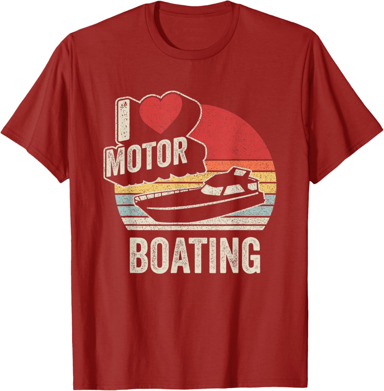 Vintage Retro I Love Motor Boating Funny T-Shirt for Boaters and Enthusiasts - 12