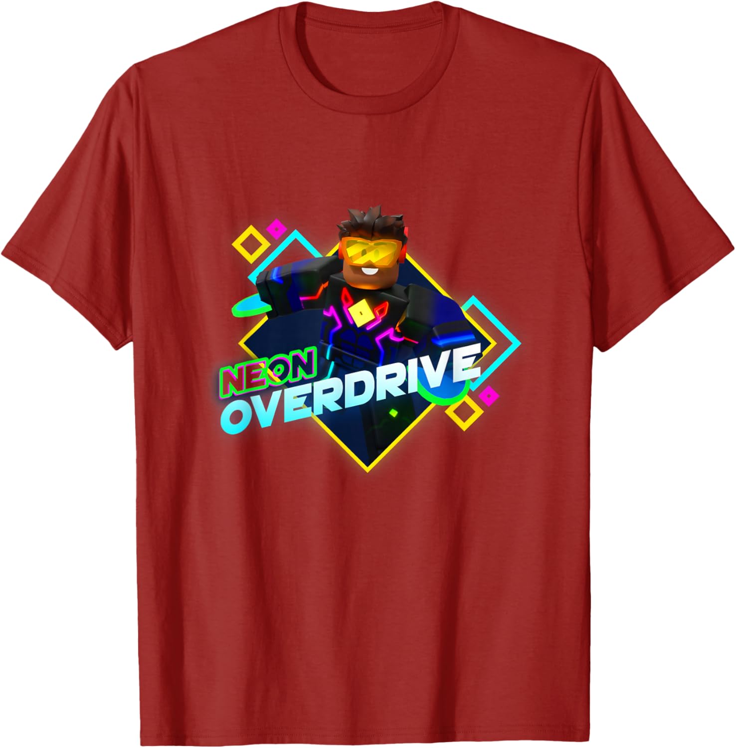 Roblox Black Neon Overdrive Classic Fit T-Shirt for Adults - Short Sleeve Cotton - 1