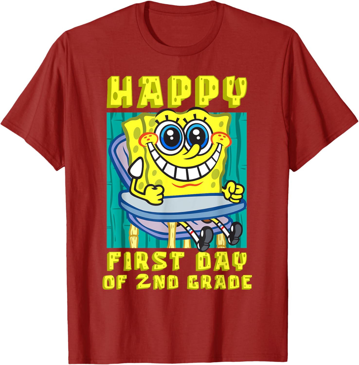 SpongeBob Happy 2nd Grade T-Shirt for Kids - Fun Back to School Clothing - 11