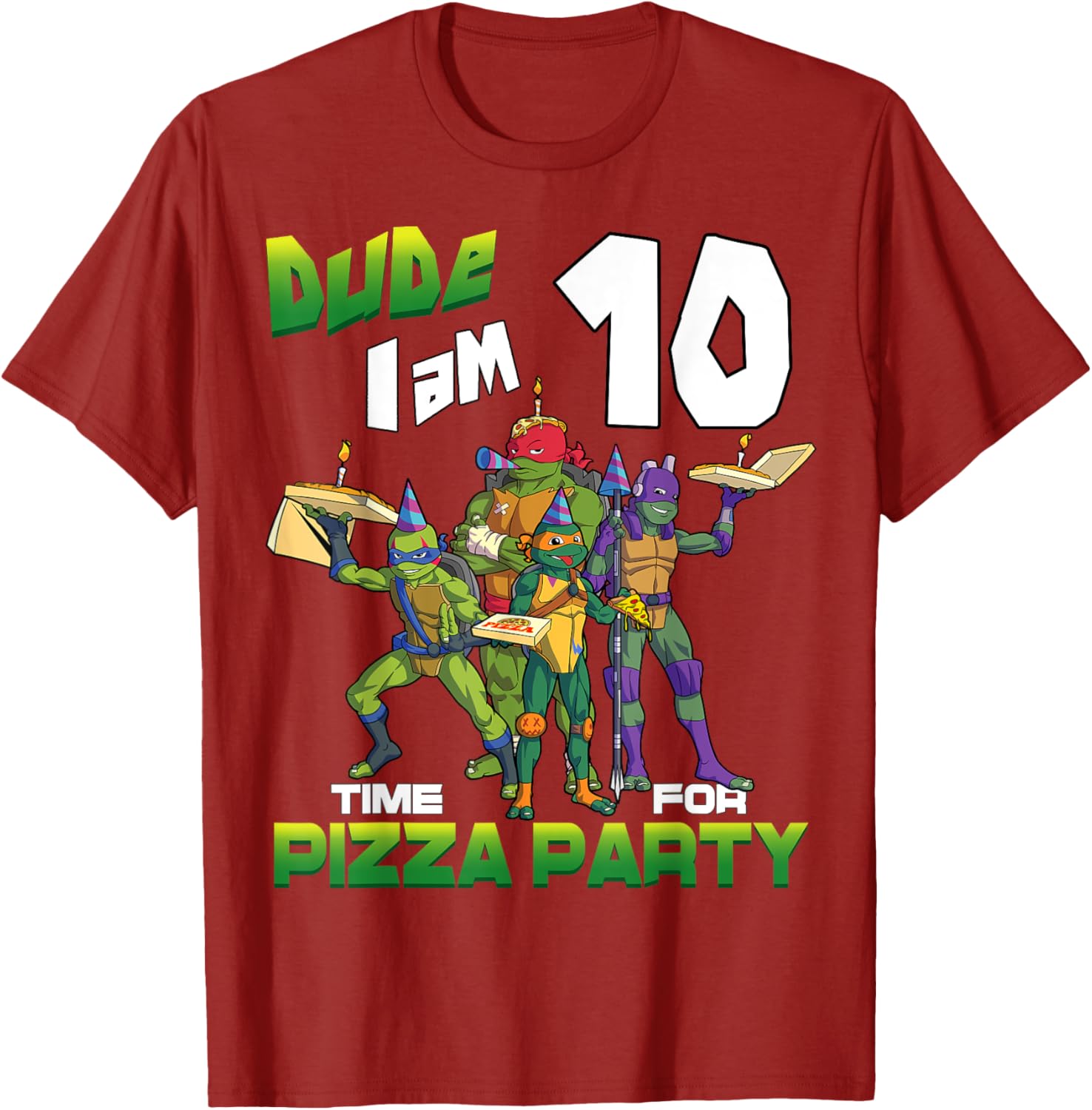 Mademark TMNT Pizza Birthday T-Shirt for 10 Year Olds - Fun Kids Tee - 19