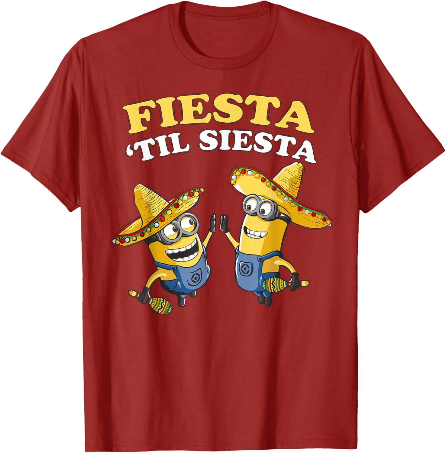 Despicable Me Minions Fiesta Til Siesta Fun Graphic T-Shirt for Fans - 1