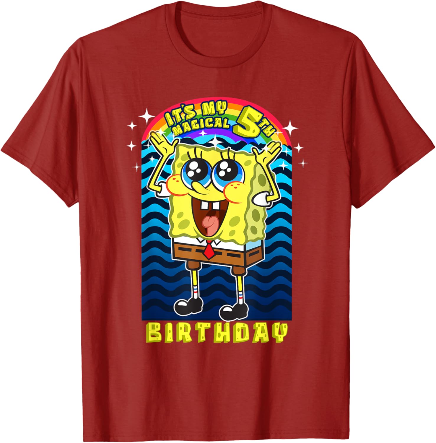 SpongeBob SquarePants Magical 5th Birthday Gift T-Shirt for Kids - 2