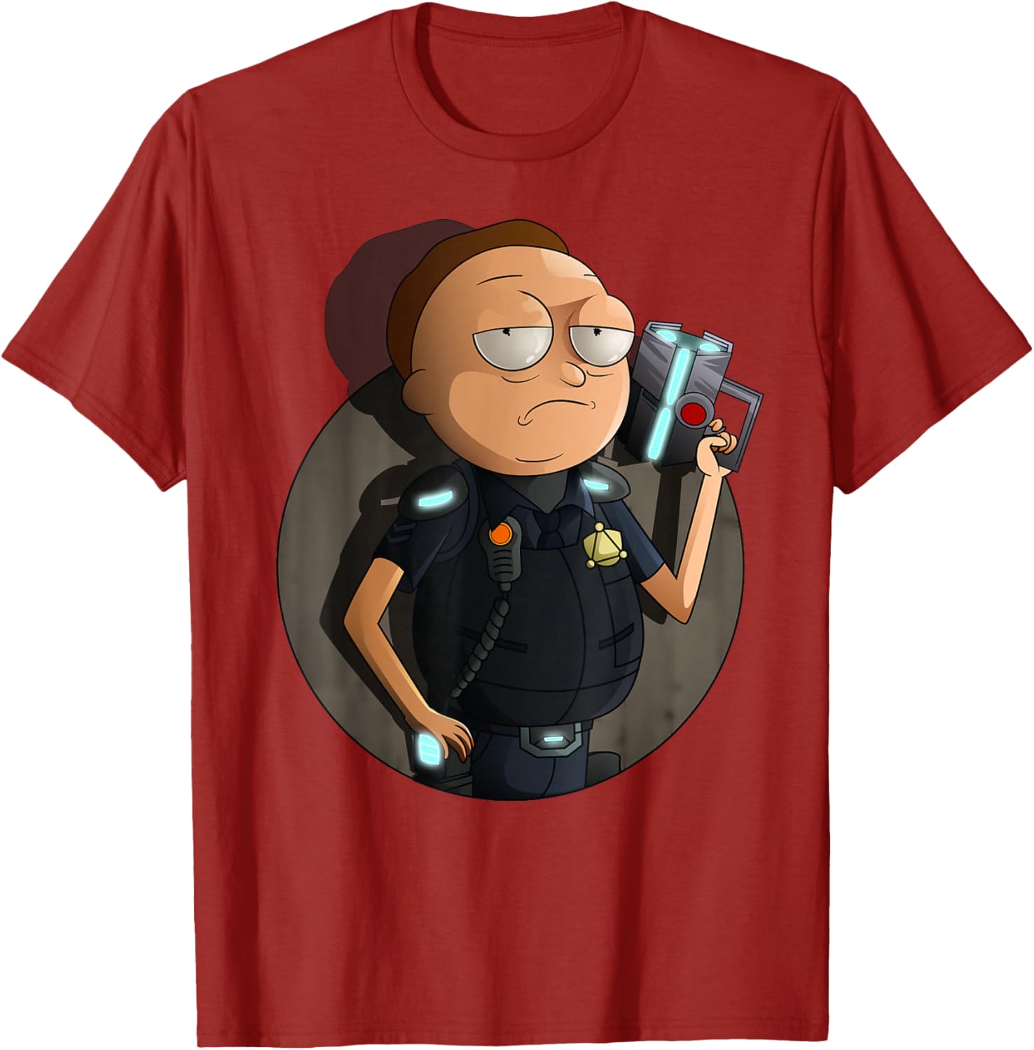 Mademark x Rick and Morty Cop Morty T-Shirt Stylish Graphic Tee - 2