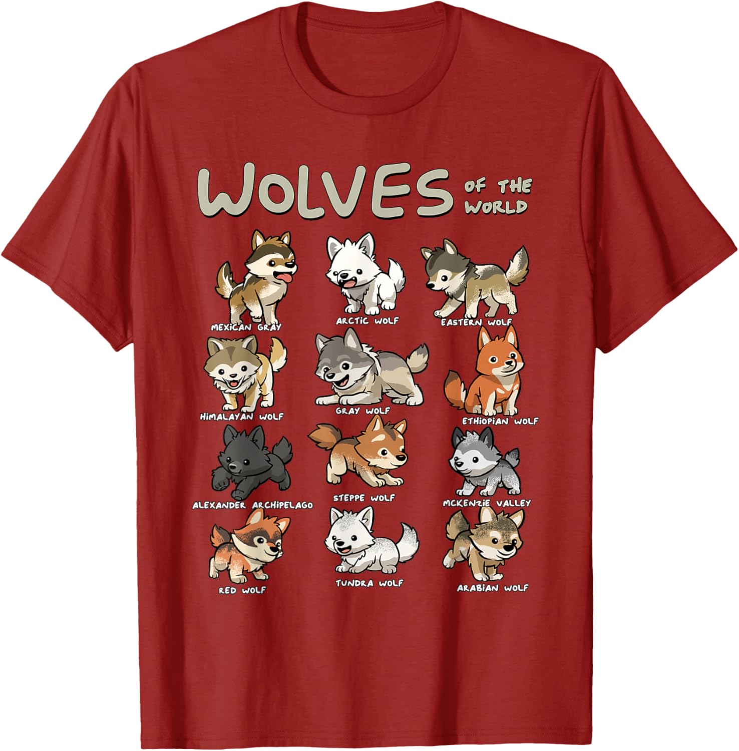 Charming Chibi Wolf T-Shirt for Animal Lovers - Cute Wolves Design - 24