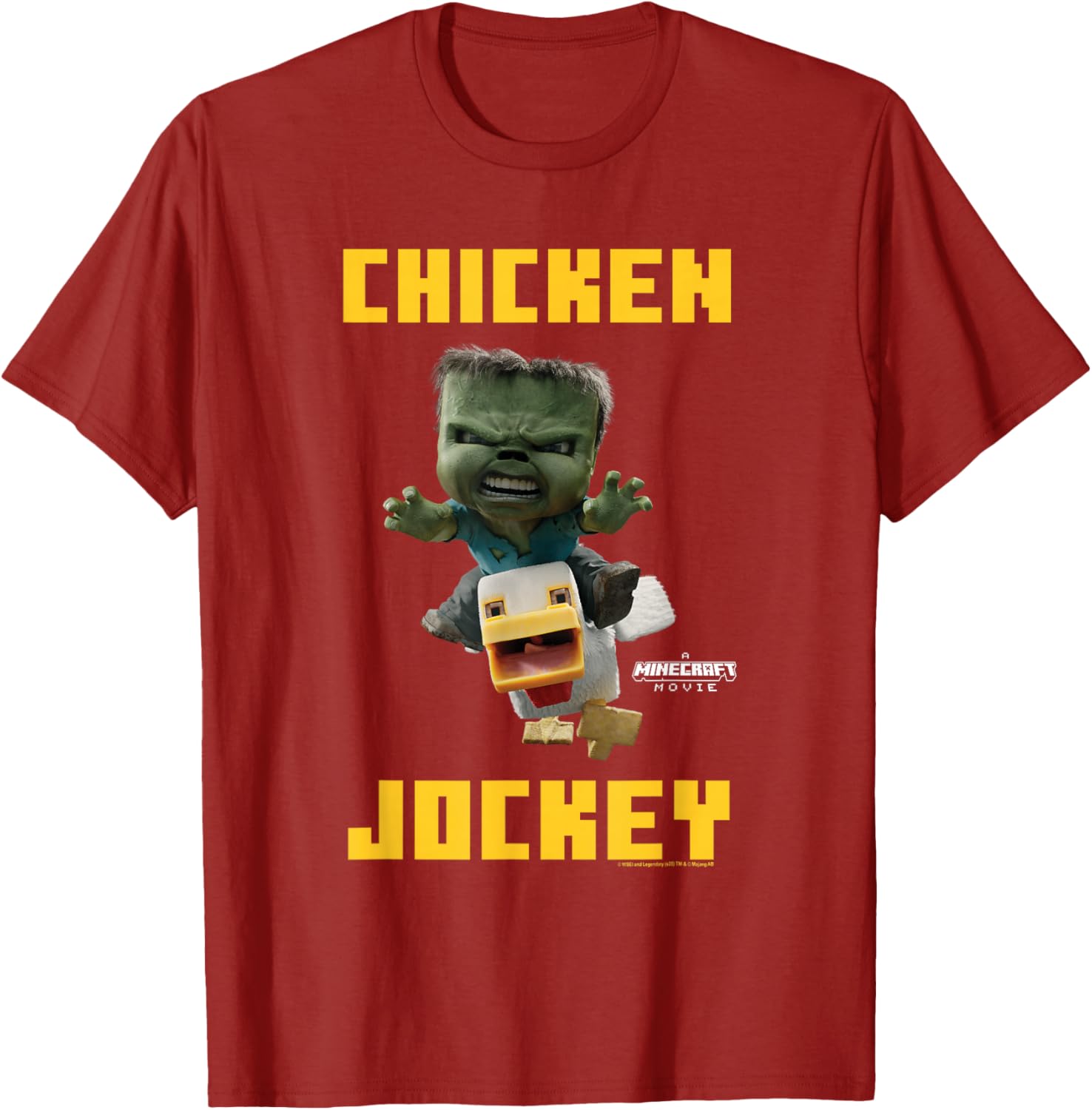 Minecraft Chicken Jockey Baby Zombie Logo T-Shirt for Gamers - 11