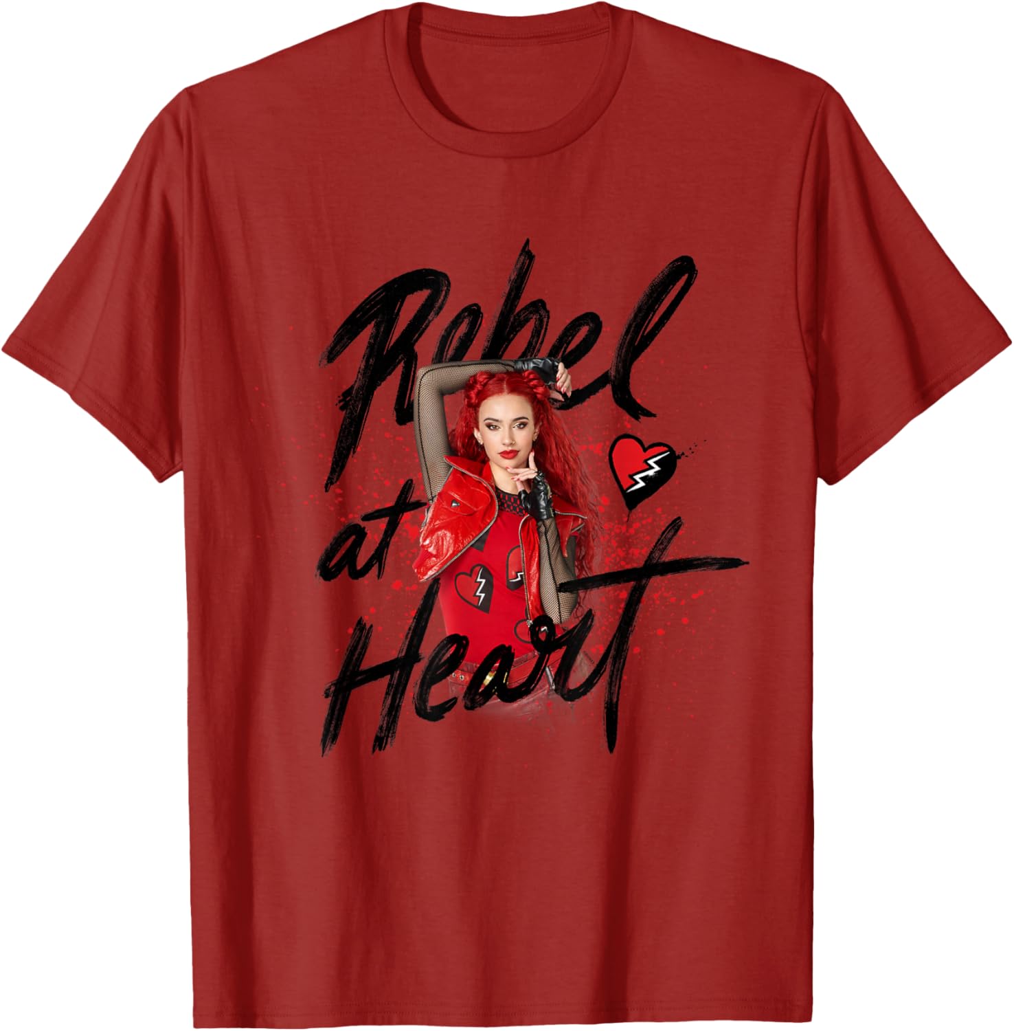 Disney Descendants 4 Red Rebel Heart T-Shirt for Kids and Fans - 2