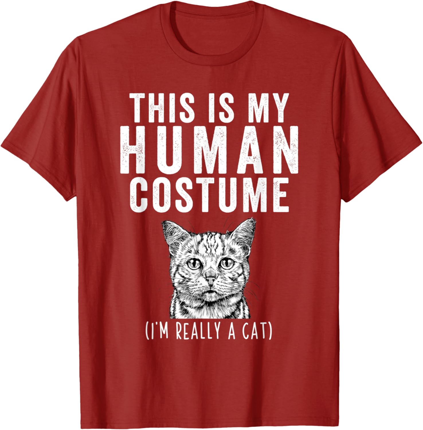 Funny Tabby Cat T-Shirt This is My Human Costume I'm Really A Cat - 7