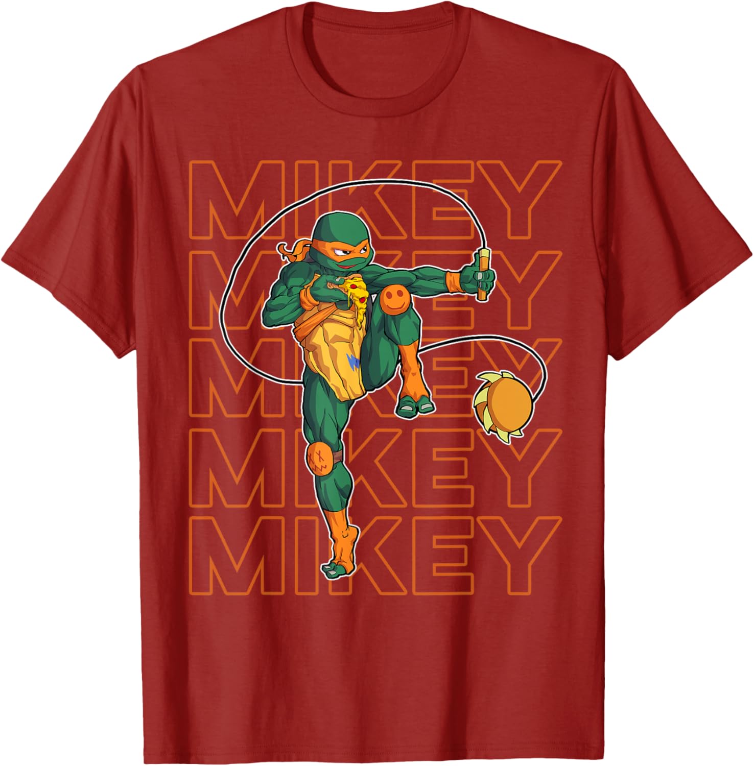Mademark Ninja Turtles Michelangelo Kusari Fundo Pizza T-Shirt for Fans - 9