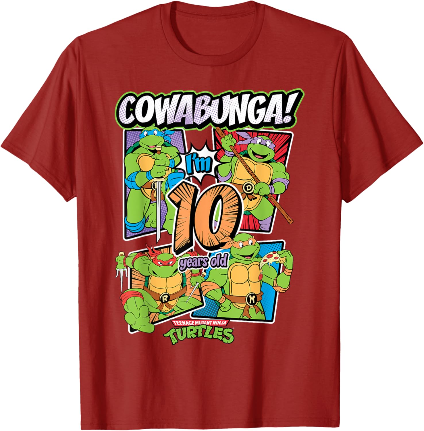 Cowabunga I'm 10 Years Old TMNT T-Shirt for Kids - Fun Birthday Apparel - 22