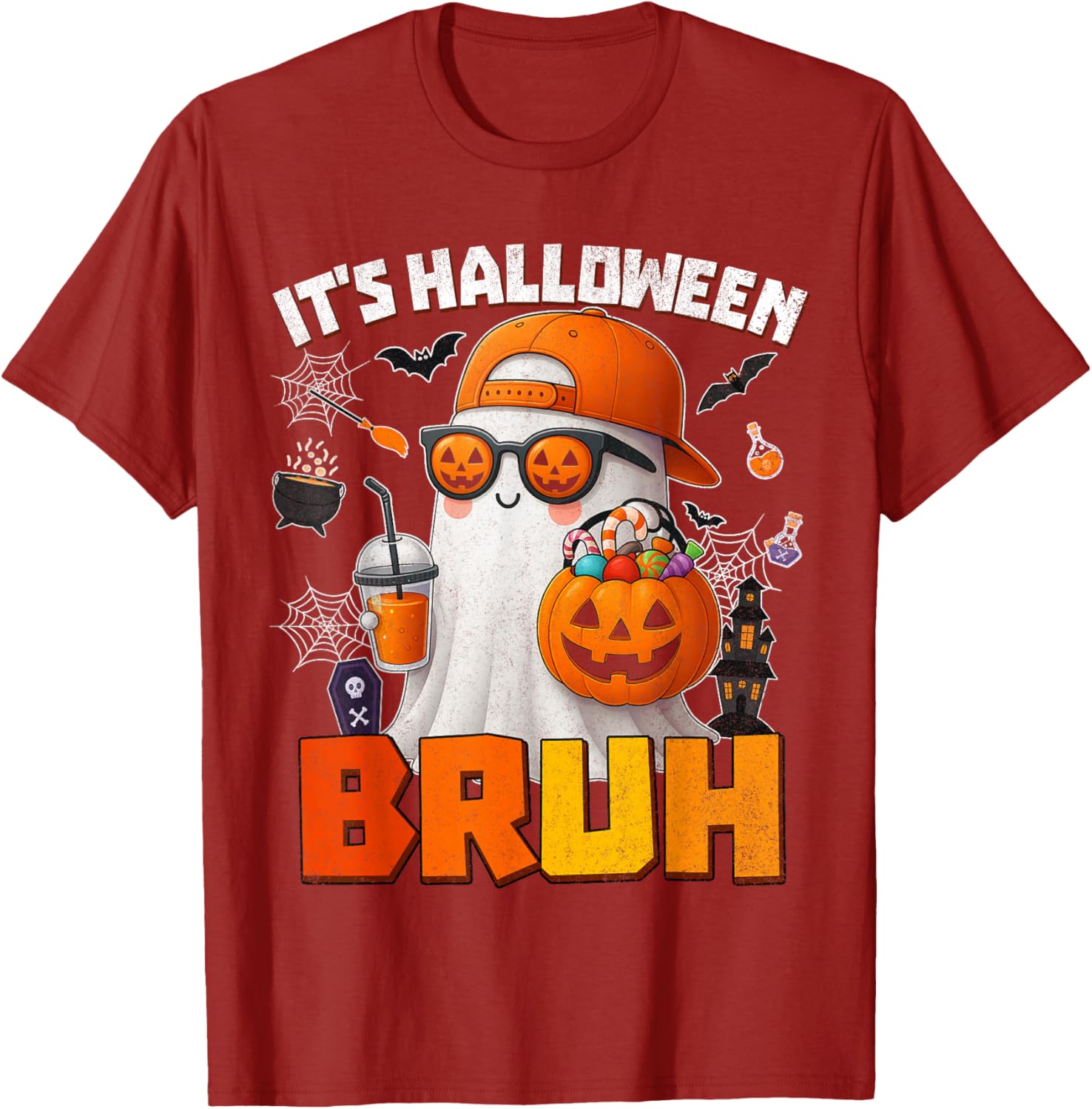 Funny Halloween Boo Ghost Pumpkin Costume T-Shirt for Kids and Men - 12