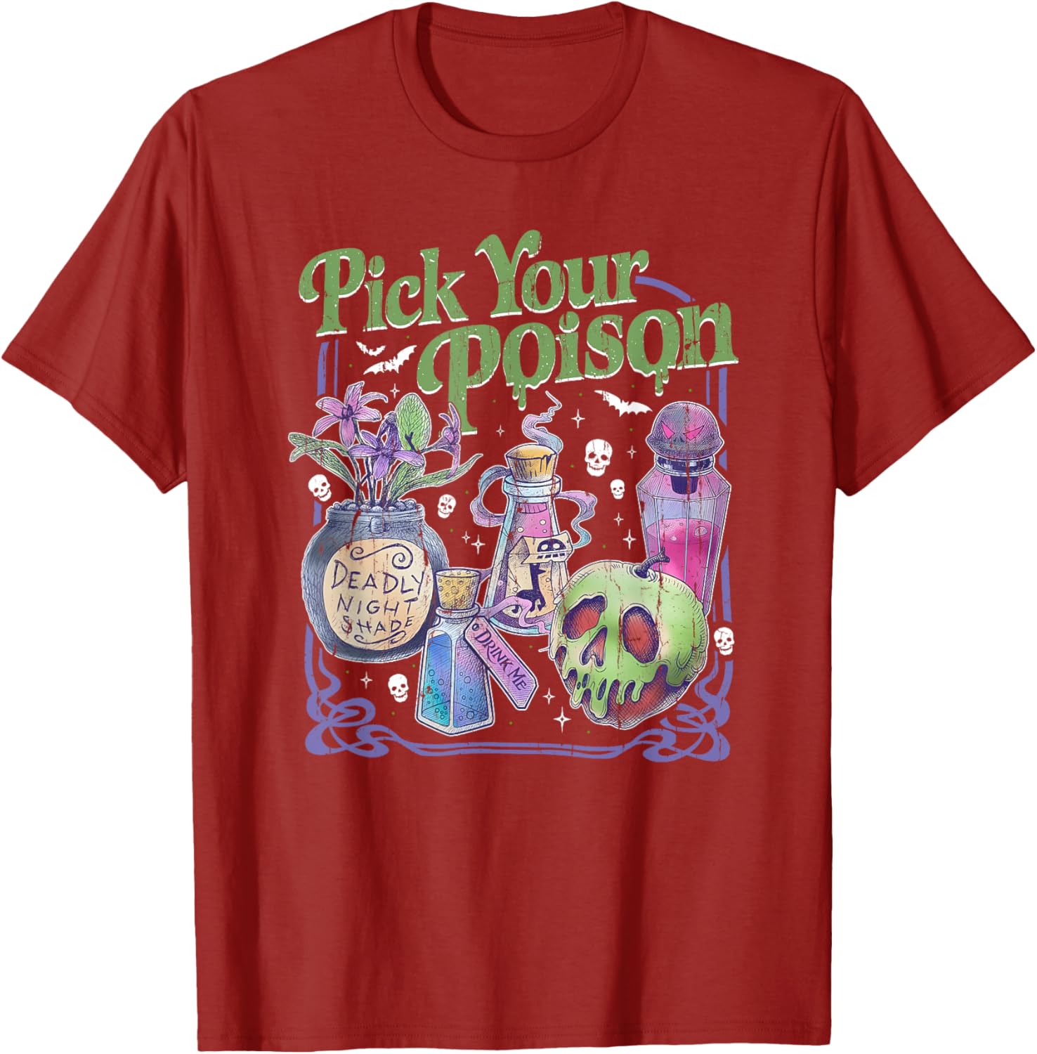 Vintage Princess Halloween T-Shirt for Women - Pick Your Poison Design - 14